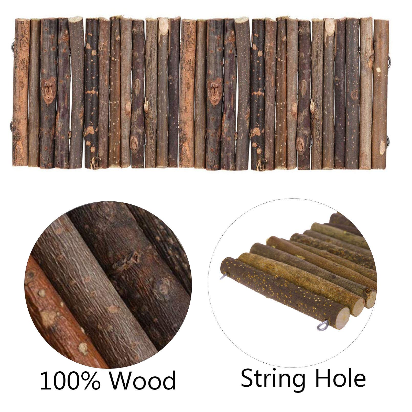 Hamiledyi Wooden Reptile Hideout Bearded Dragon Bendy Bridge Climbing Ladder Hiding Hut Reptiles Hide Cave Habitat Decor For Lizards Gecko Spiders Snakes Tortoise(L:20' X 11.8')