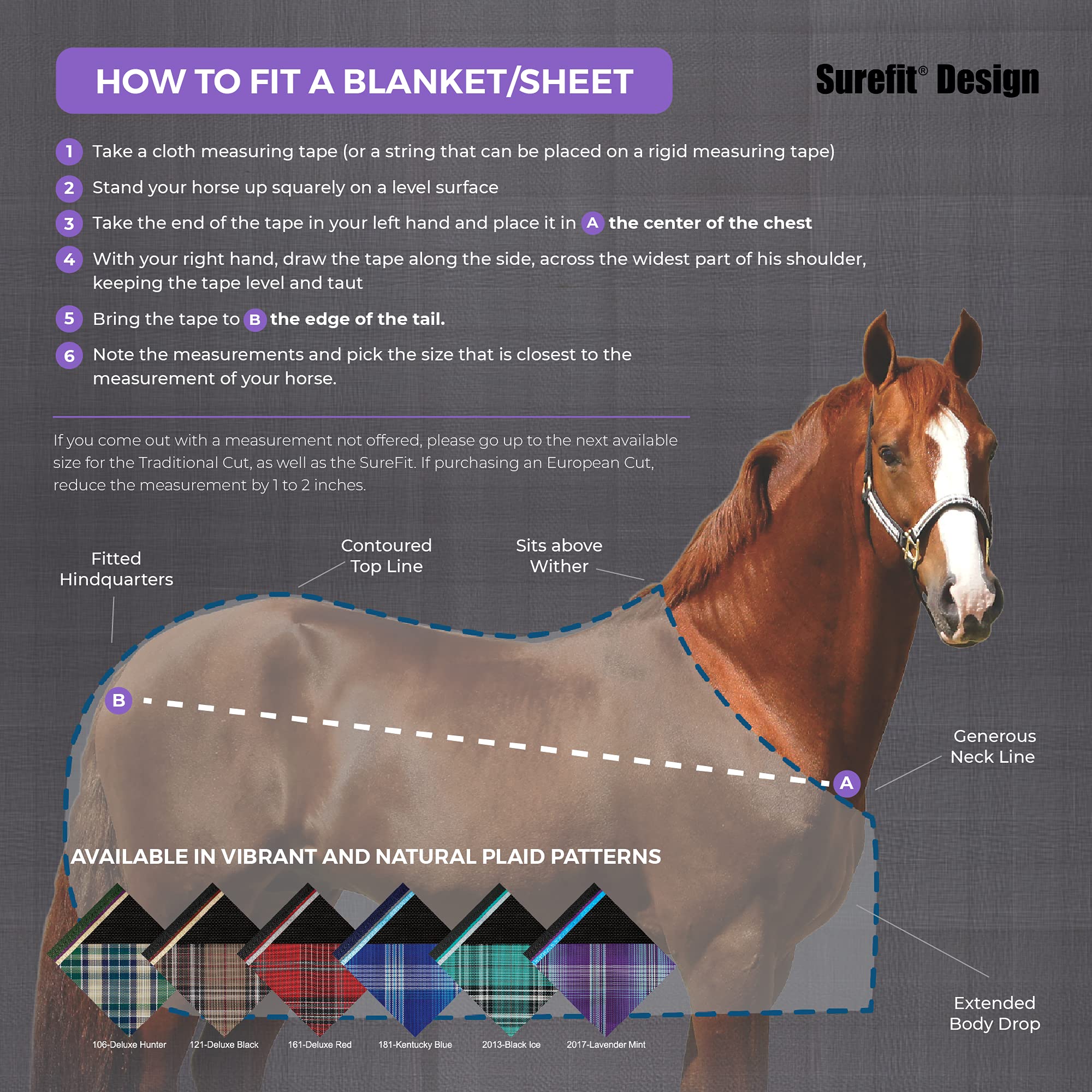 Kensington Breathable And Uv Protective Sheet Surefit All Season Protection For Horse - 84'', Lavender Mint