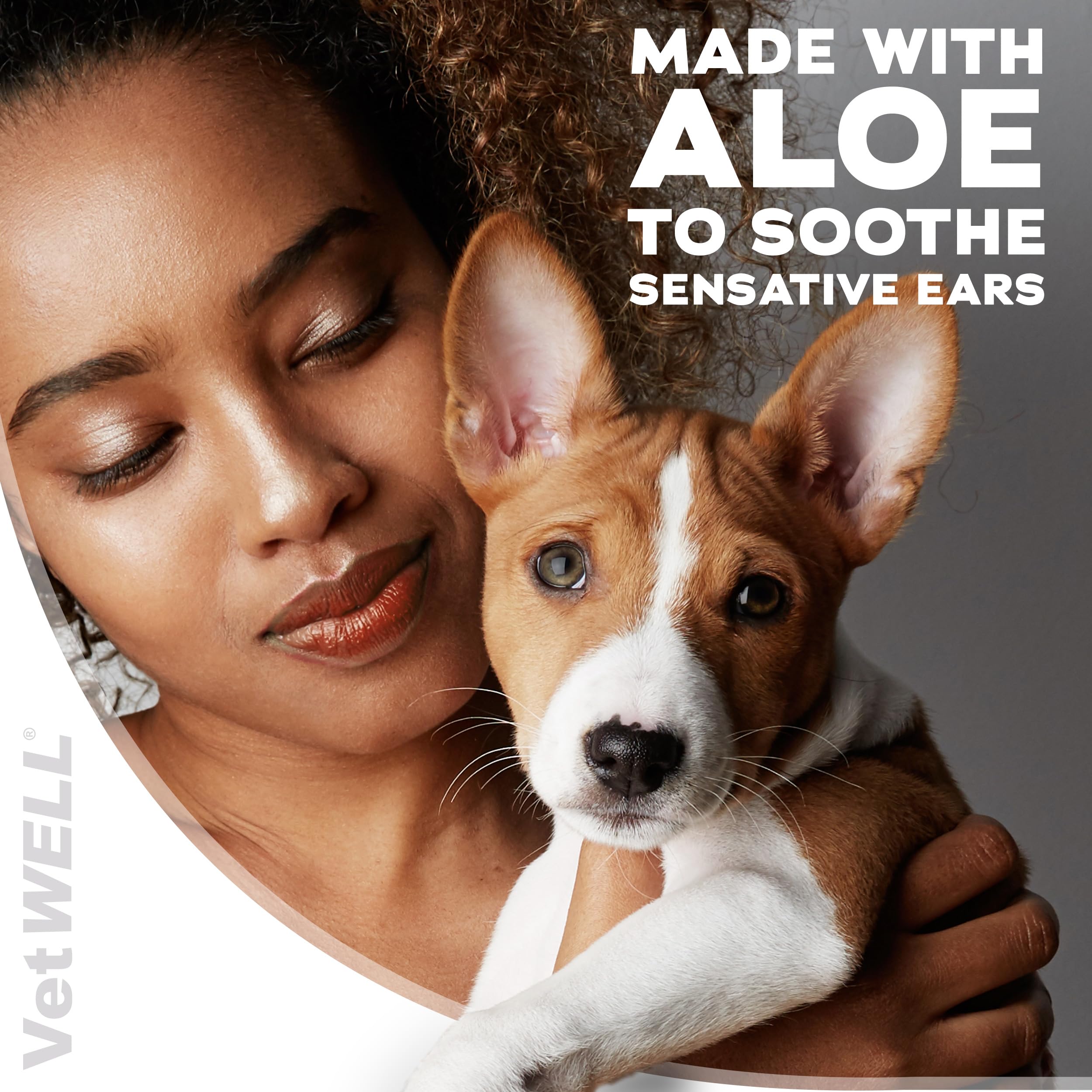 VetWELL Ear Cleaner for Dogs and Cats - Otic Rinse for Infections and Controlling Ear Infections and Odor in Pets - 8 oz (Sweet