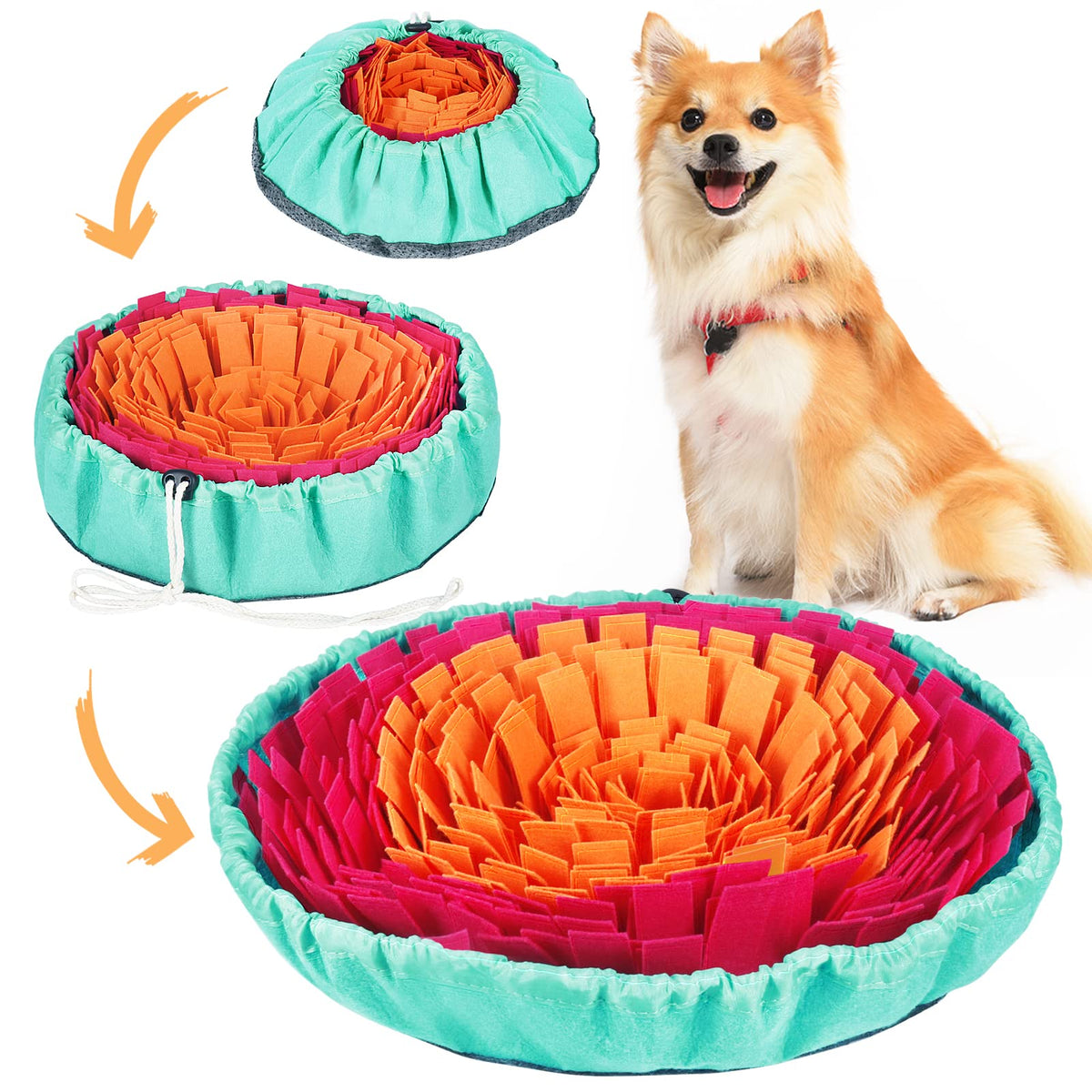 Vivifying Snuffle Mat, Interactive Sniff Mat For Dogs Slow Eating And Keep Busy, Adjustable Dog Digging Toys Encourages Natural Foraging Skills And Mental Stimulation