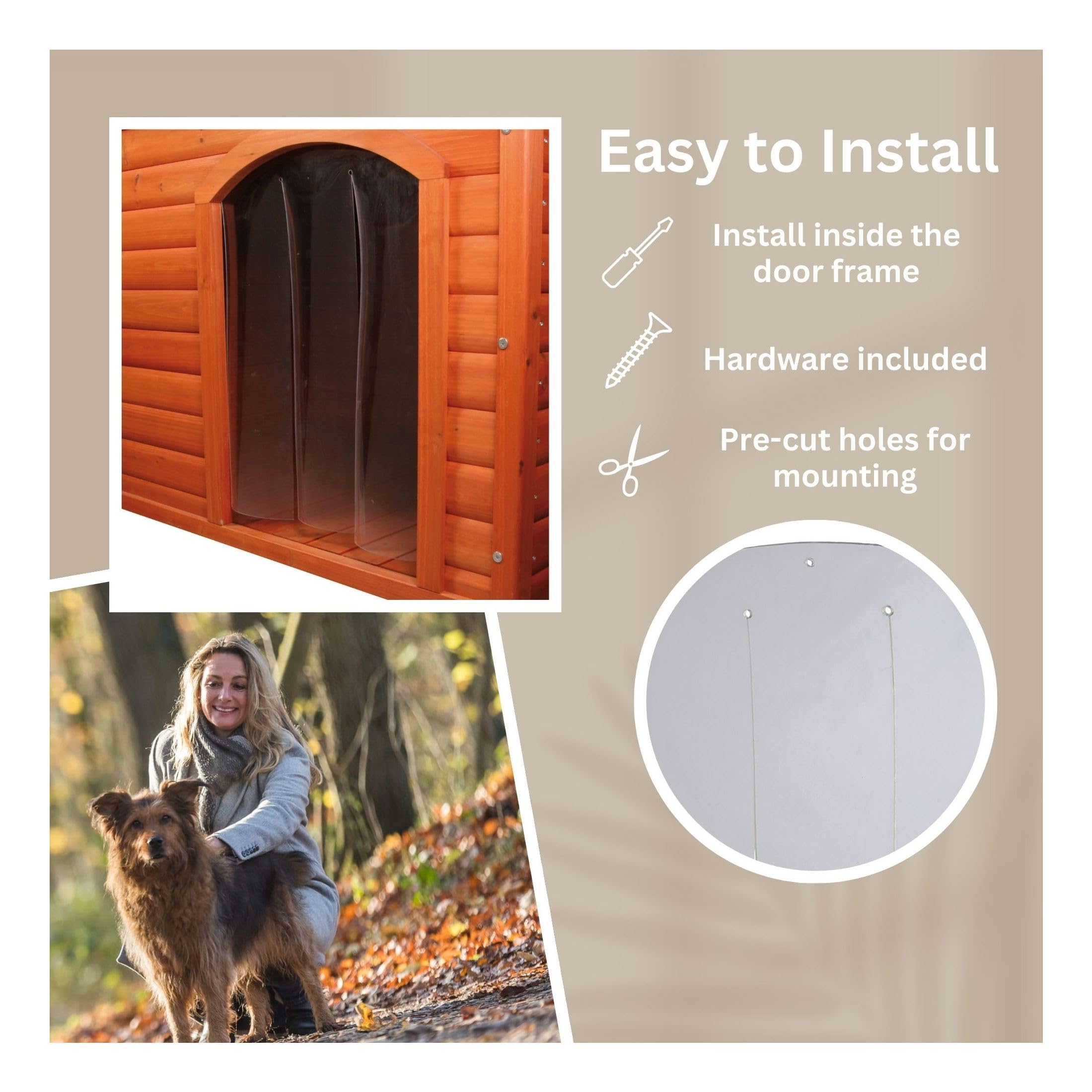 Trixie Vinyl Dog Door Flap, Fits 9.4 X 14.2-In Wooden Dog House Opening, Replacement Doggie Door Curtain Flap For Wooden Doghous