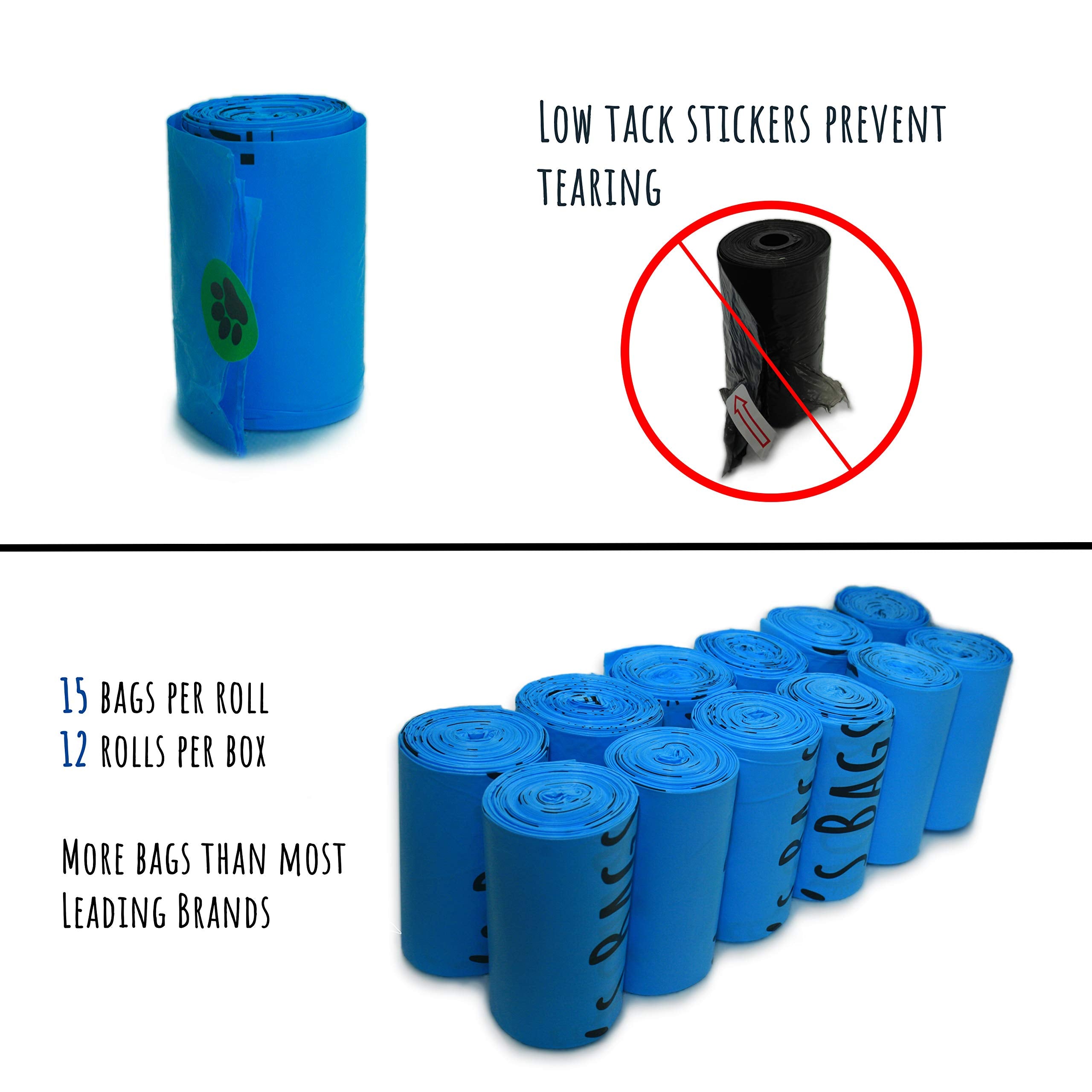 180 Biodegradable Poop Bags For Dogs, ???Cornstarch-Based Home Compostable Pet Waste Bags, Eco-Friendly Cat Litter Bags Refill, Astm D6400?? En13432 Certified