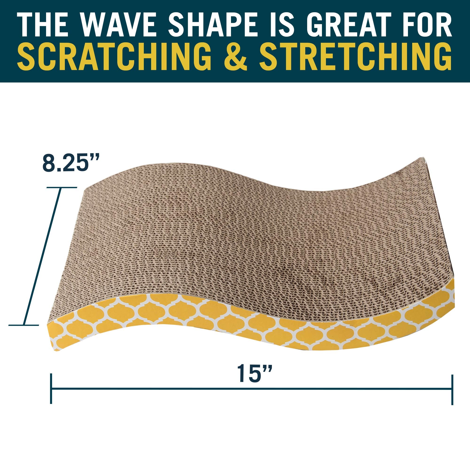 Ourpets The Wave Curved Catnip Cat Scratcher Cat Toys For Indoor Cats Great For Gifts & Interactive Toys Includes Cosmic Catnip- North-American Grown