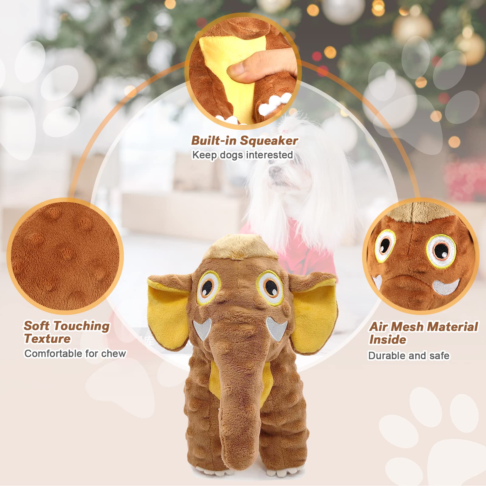 Letsmeet Dog Toys Durable Squeaky Plush Dog Toy For Puppy Teething Dog Chew Toys For Small, Middle, Large Dogs