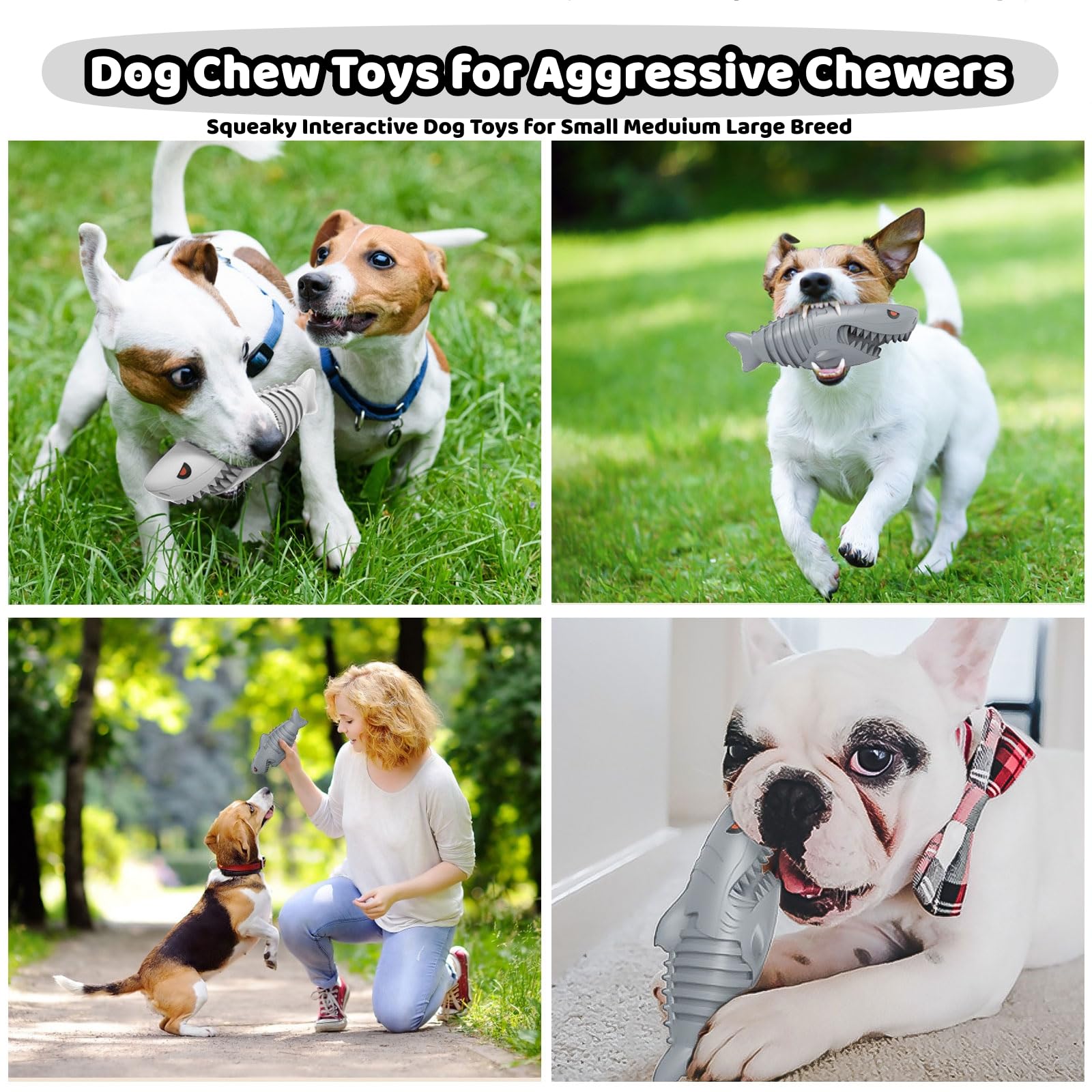 Homipooty Dog Chew Toys For Aggressive Chewers, Indestructible Tough Durable Squeaky Interactive Dog Toys Teeth Cleaning Dog Che