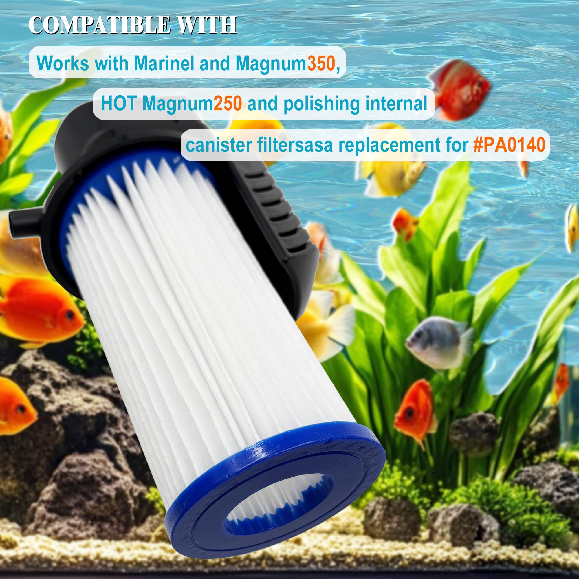 3 Pack Replacement Micron Cartridge for MarineLand Magnum Polishing Internal Canister Filter; Water Polishing Filter Cartridge C