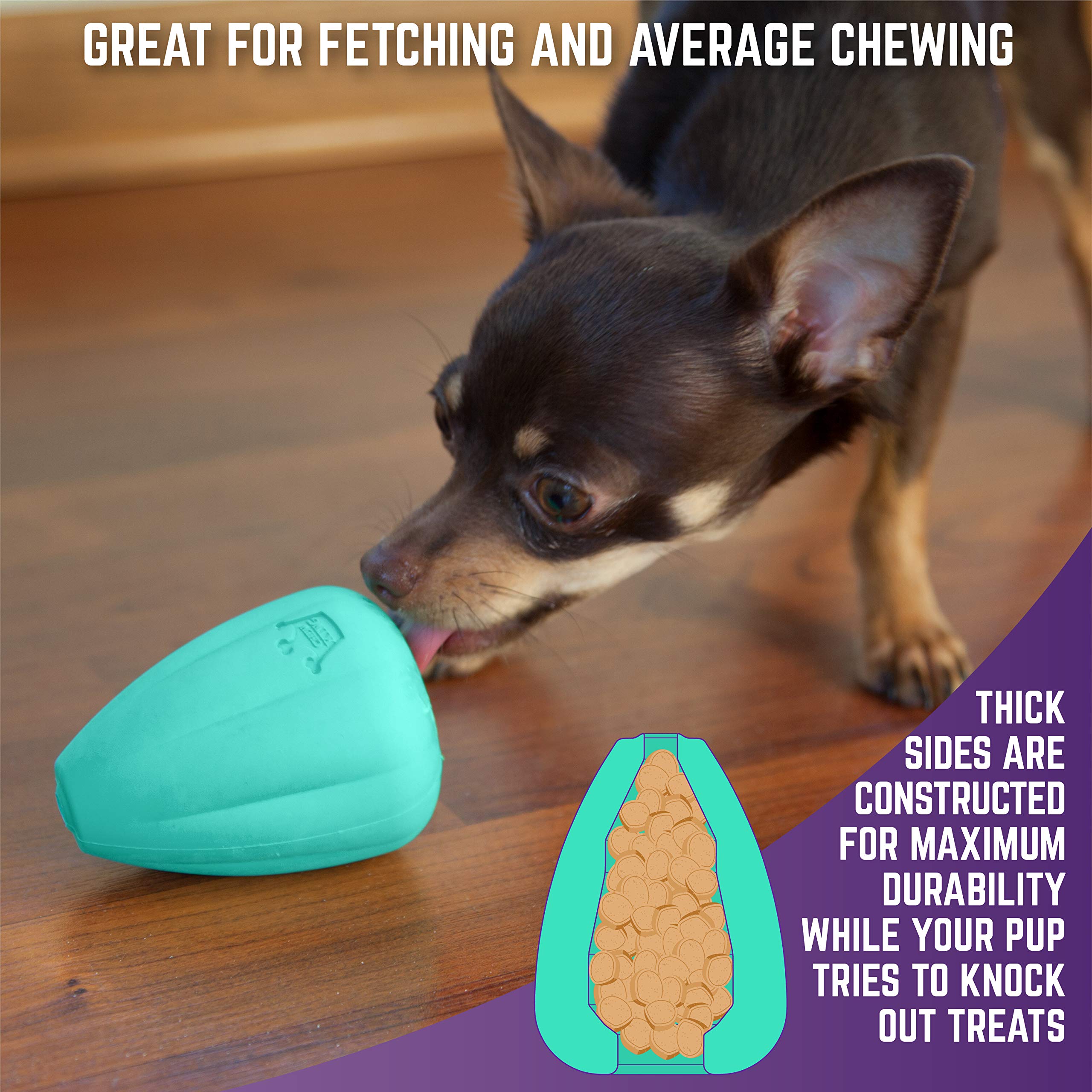 Chew King Premium Treat Dog Toy, Medium, Extremely Durable Natural Rubber Toy, Pack Of 2