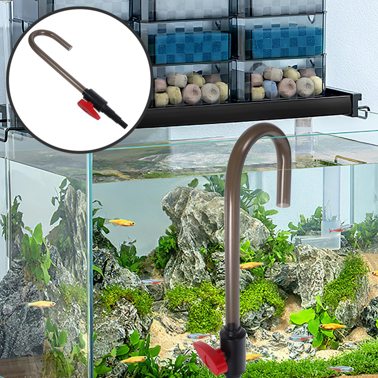 NUOBESTY Aquarium Water Changer Aquarium Fish Tank Change Water Water Changer Siphon Aquarium Accessories