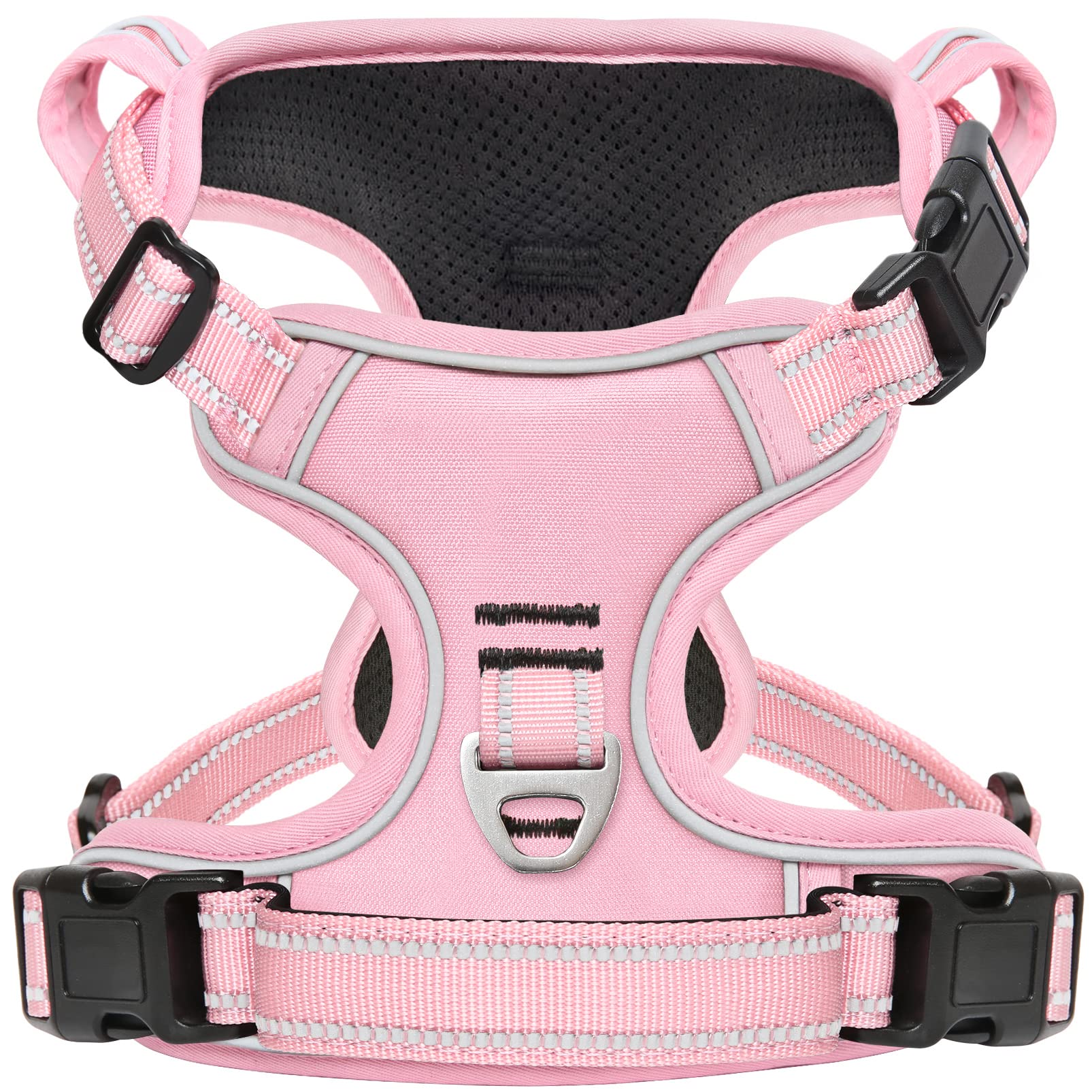 No Pull Dog Harness, No Choke Front Lead Dog Reflective Harness, Adjustable Soft Padded Pet Vest With Easy Control Handle For Sm
