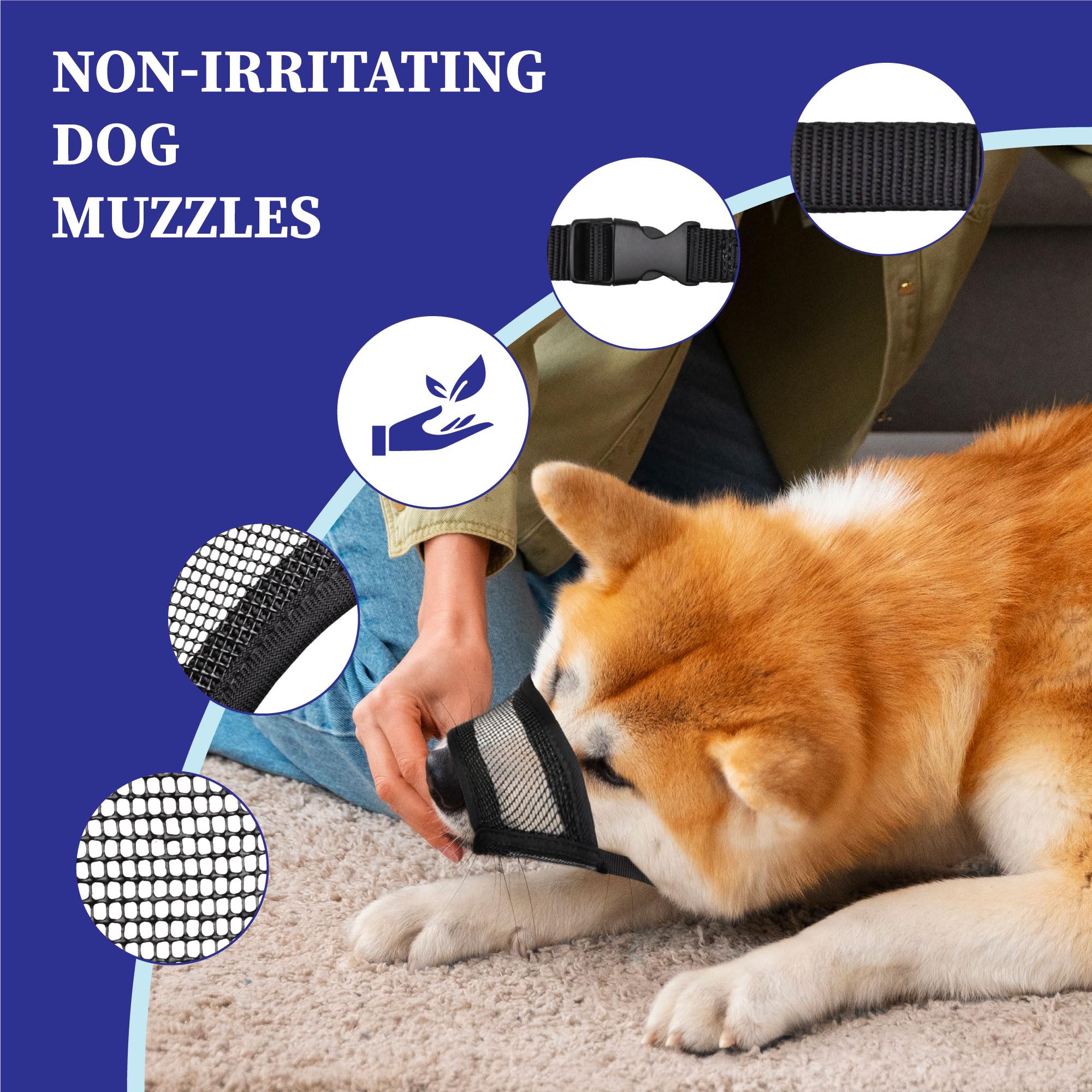 Evollax Dog Muzzle Medium Sized Dogs - Soft Air Mesh Muzzle For Medium Sized Dog | Muzzles For Dogs | Mussle To Stop Biting, Bar