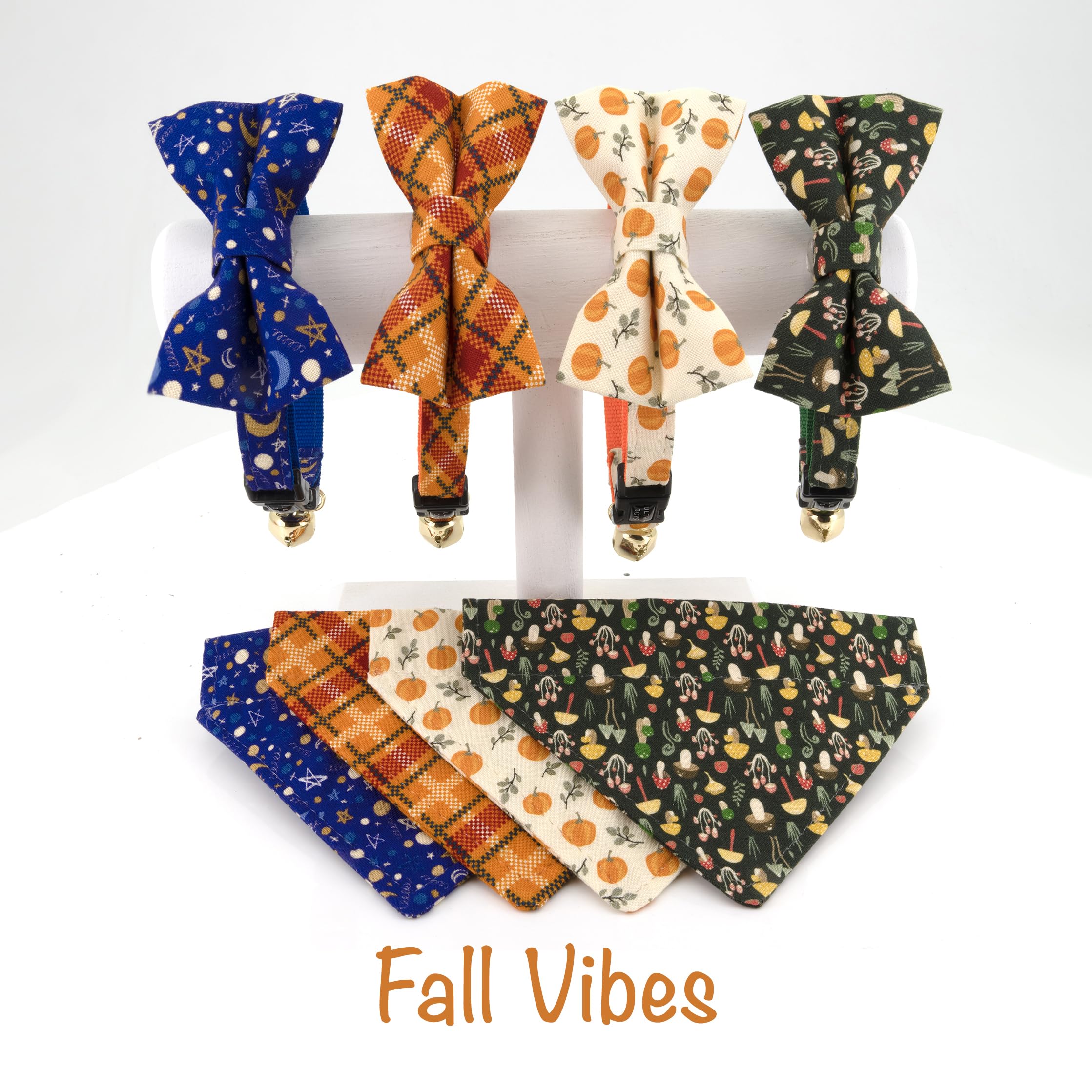 Ultra Joys Breakaway Cat Collar With Bells - Boy & Girl Kitten Collar - Pumpkin Small