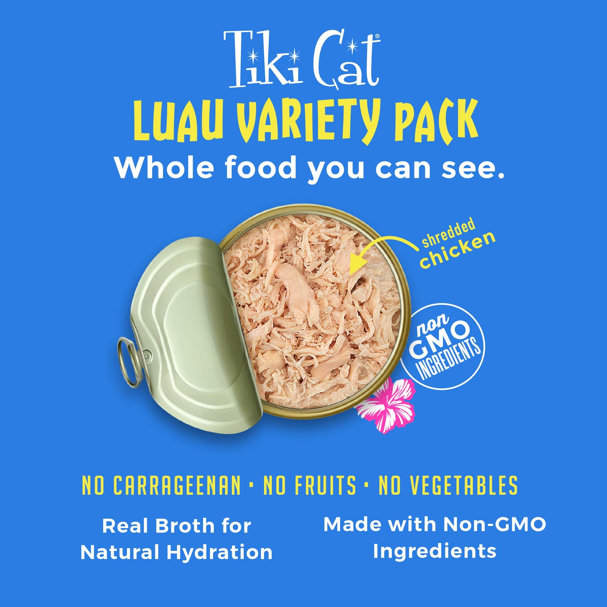 Tiki Cat Luau Variety Pack, Succulent Combinations of Real Shredded Protein in a Rich Flavorful Consumme, Grain-Free Balanced Nu