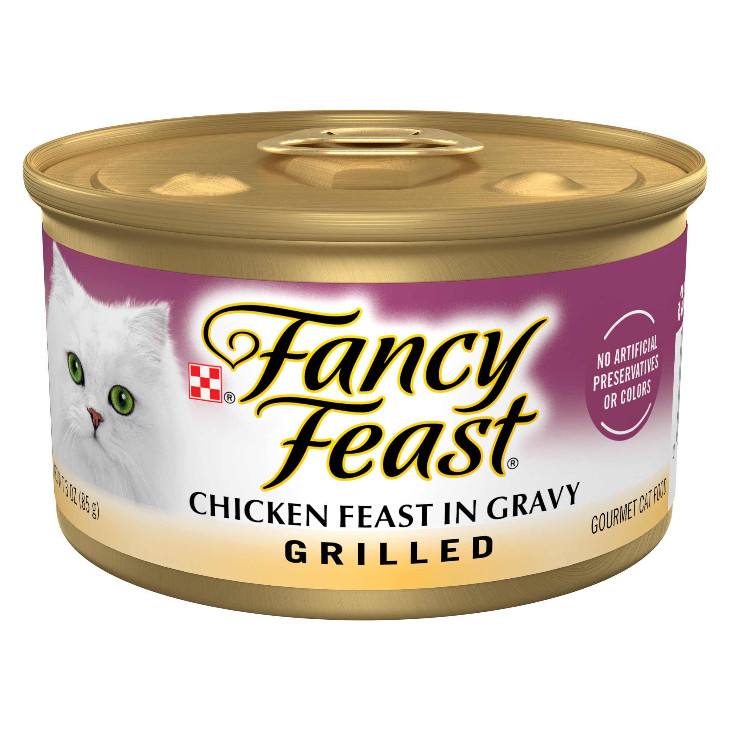 Purina Fancy Feast Grilled Wet Cat Food Chicken Feast in Wet Cat Food Gravy - (Pack of 24) 3 oz. Cans