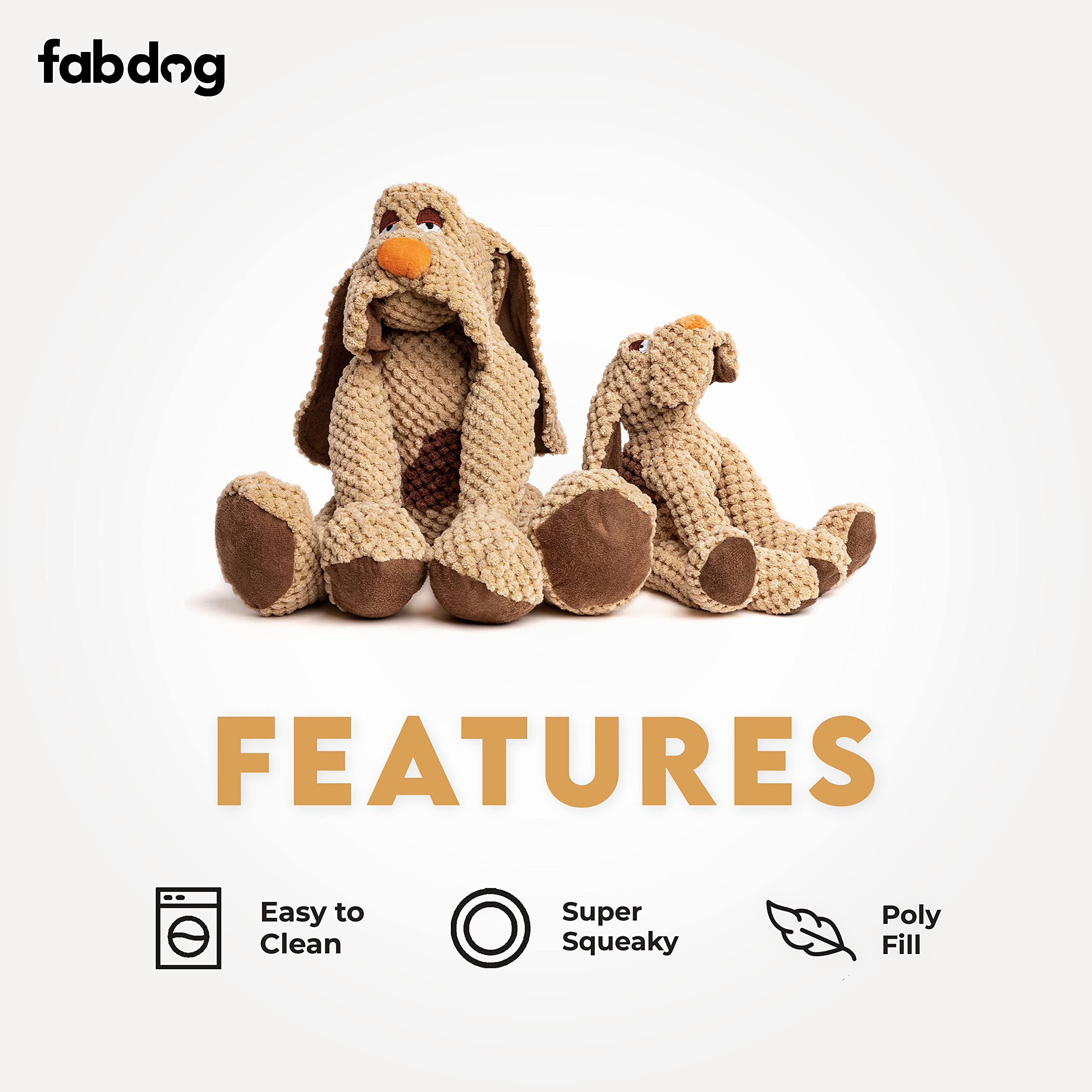 Fabdog Floppies Plush Dog Toy - Cute & Durable Squeaky Dog Toys - Best Squeak Toy For Puppies And All Breeds | Ideal Pet Gift| Small Dog