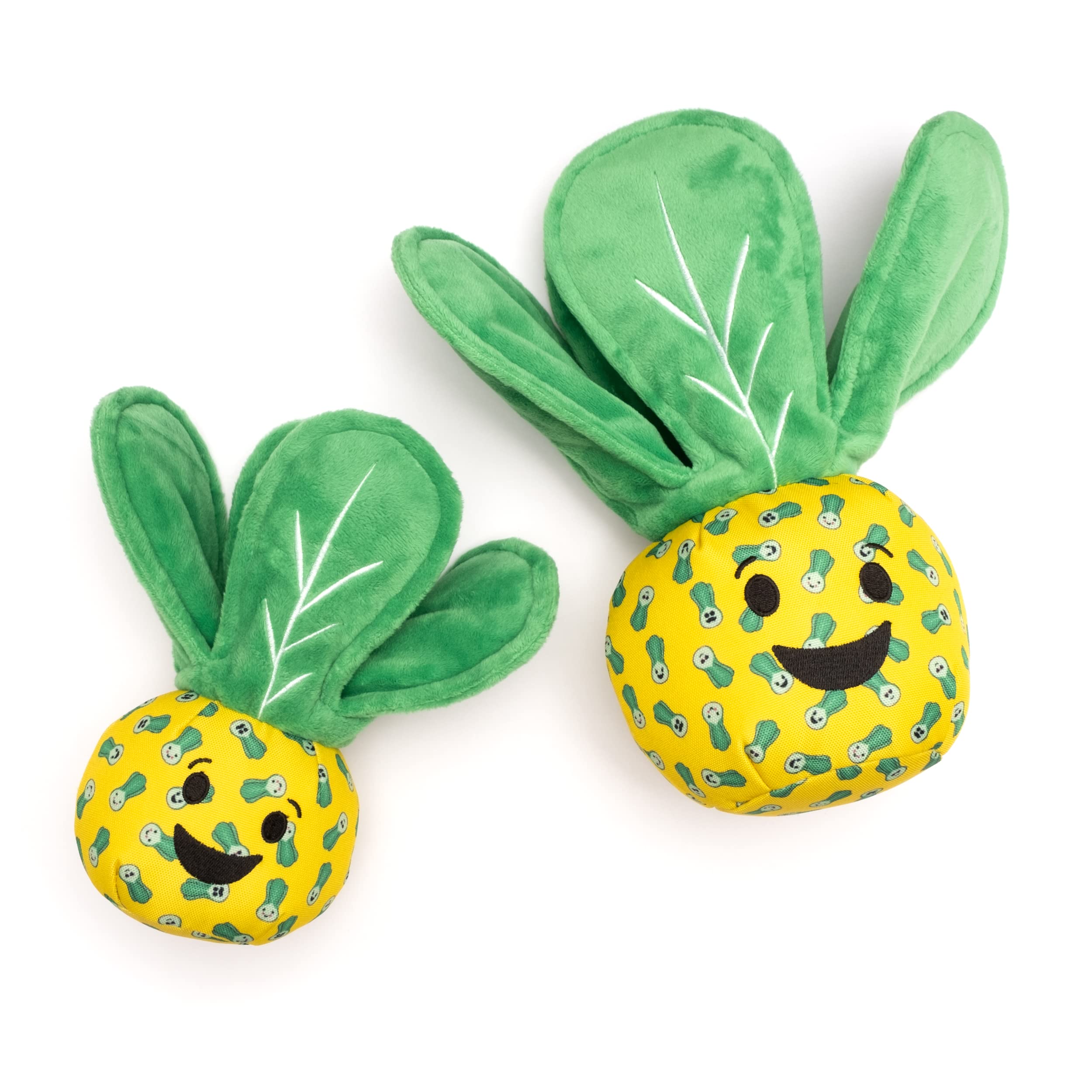 The Worthy Dog Tough Bok Choy Toy Yellow/Green, Fun Indoor/Outdoor Fetch Play With Multiple Squeakers For Dogs Durable Material For Aggressive Chewers - Large
