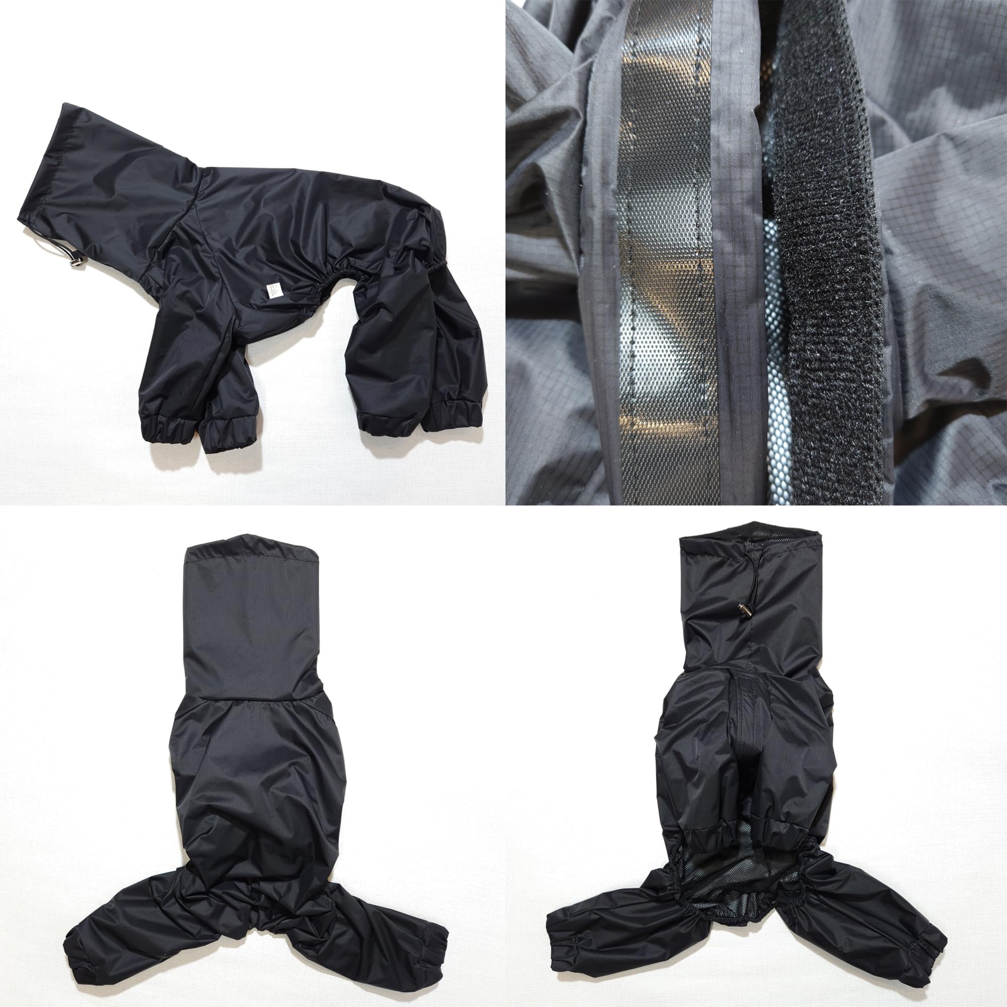 D Doggy Star Italian Greyhound Raincoat Waterproof Jacket Windbreaker Clothes Whippet For Dog (S,Raincoat Black)