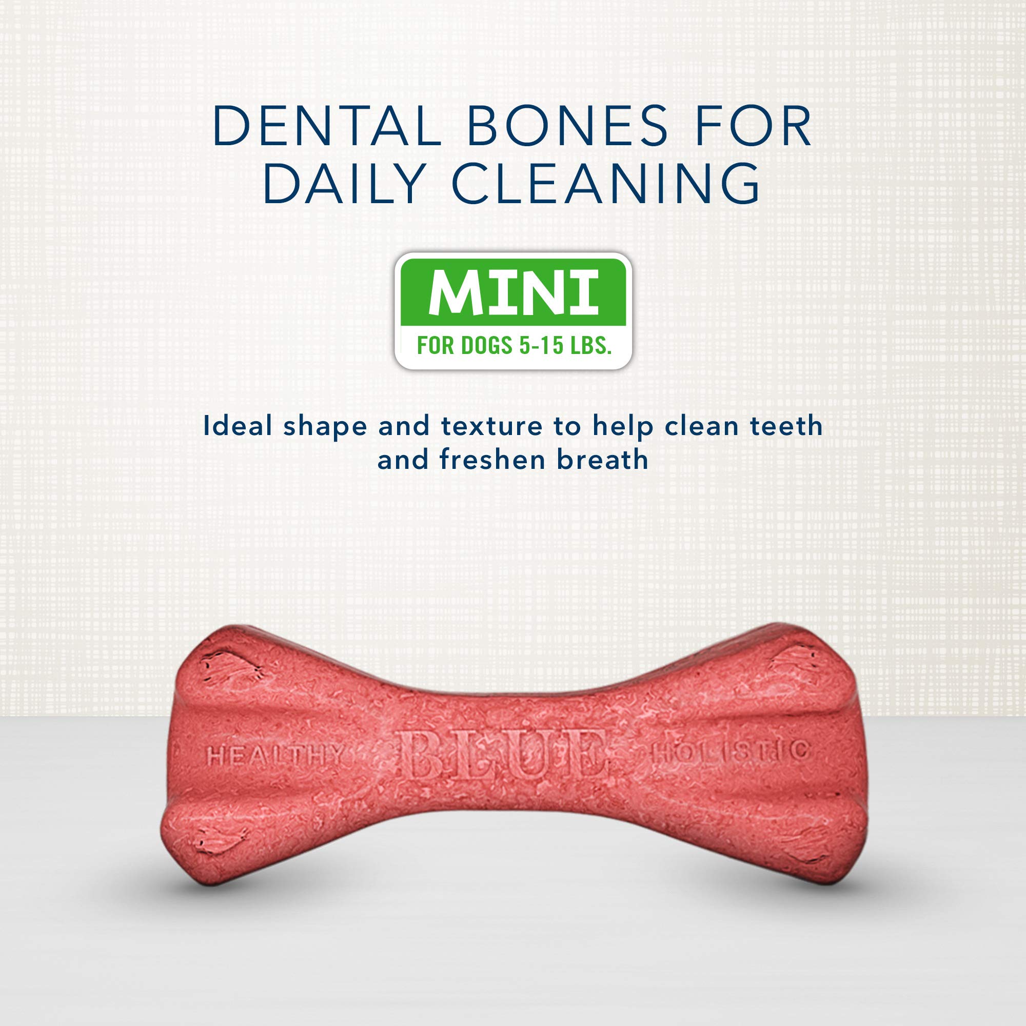 Blue Buffalo Dental Bones Mini Natural Dental Chew Dog Treats, (5-15 lbs) 27-oz Bag Value Pack