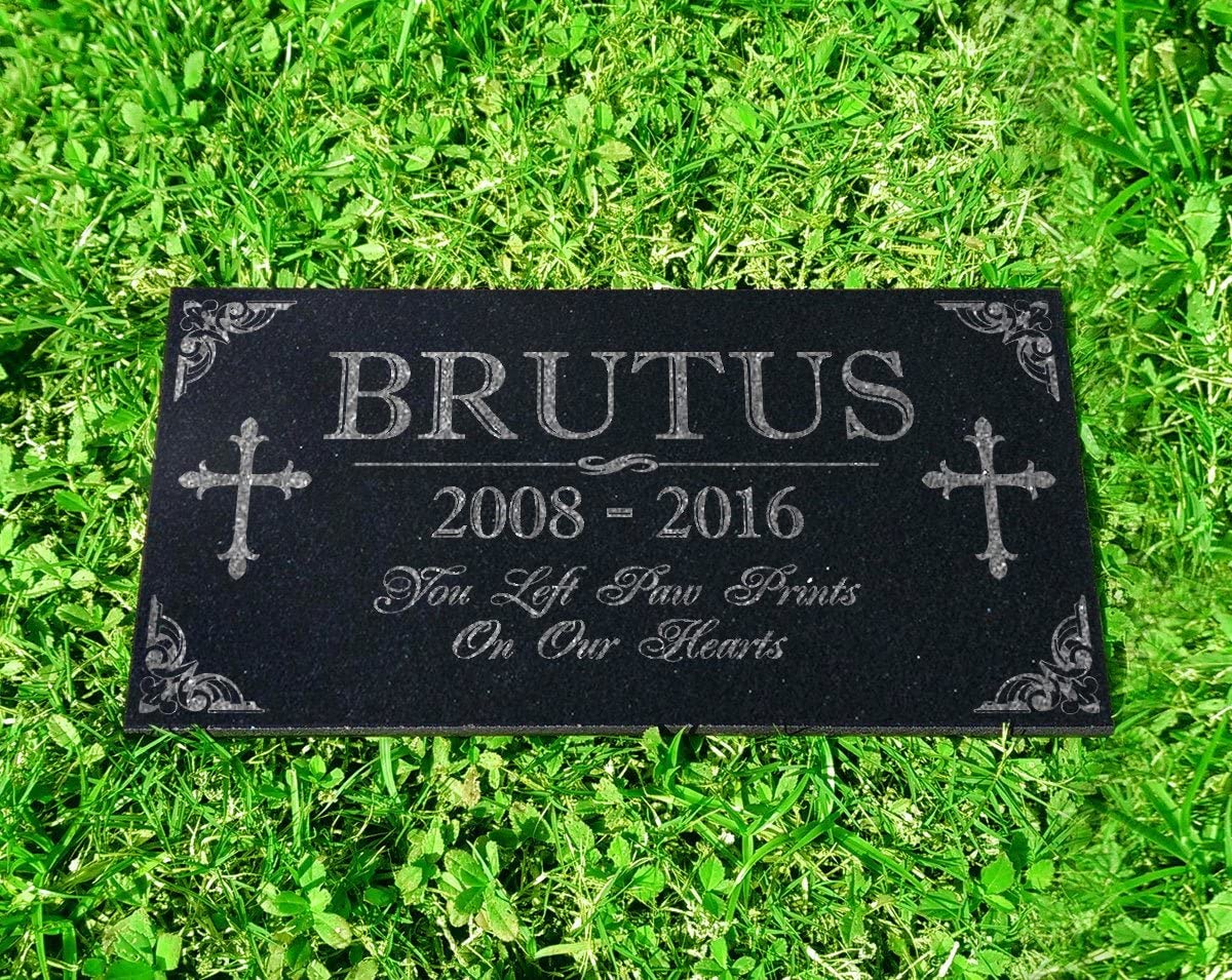 Pet Memorial Stones Personalized Granite Dog Cat Horse Crosss Gravestone Garden Pet Grave Markers