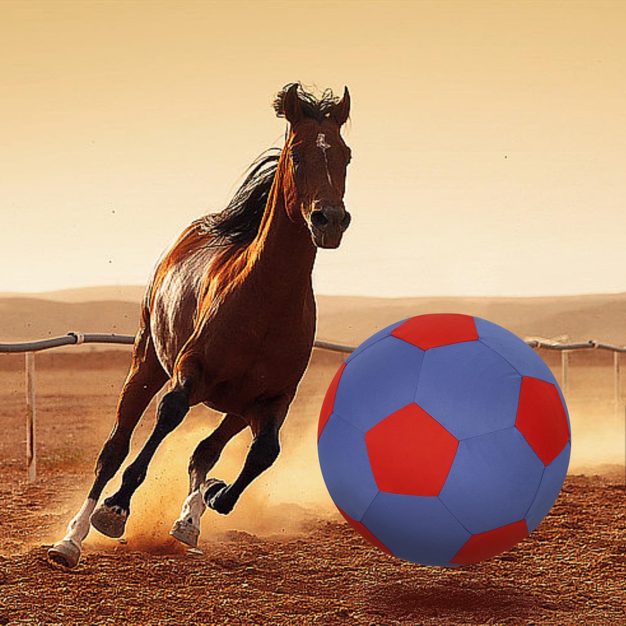 Anc Pop Herding Ball For Horse Ball & Cover 40'' Large For Play Herding Ball Horse Toys For Horse (Blue & Red)
