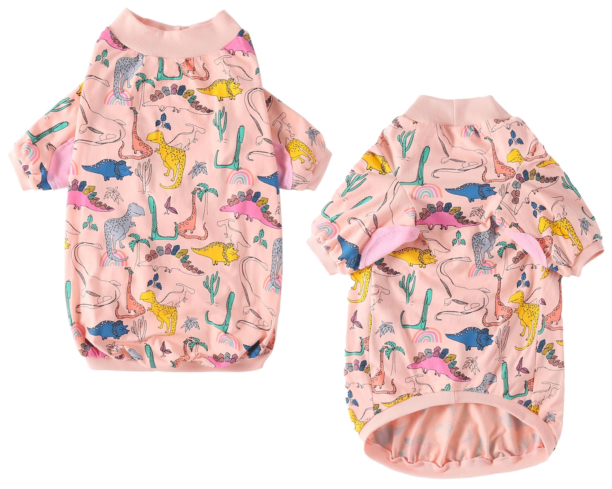 Dog T Shirts Colorful Dinosaur Pattern Dog Clothes for Large Medium Small Dogs Breathable Stretchy Cotton Clothes Dog Pajamas(XX