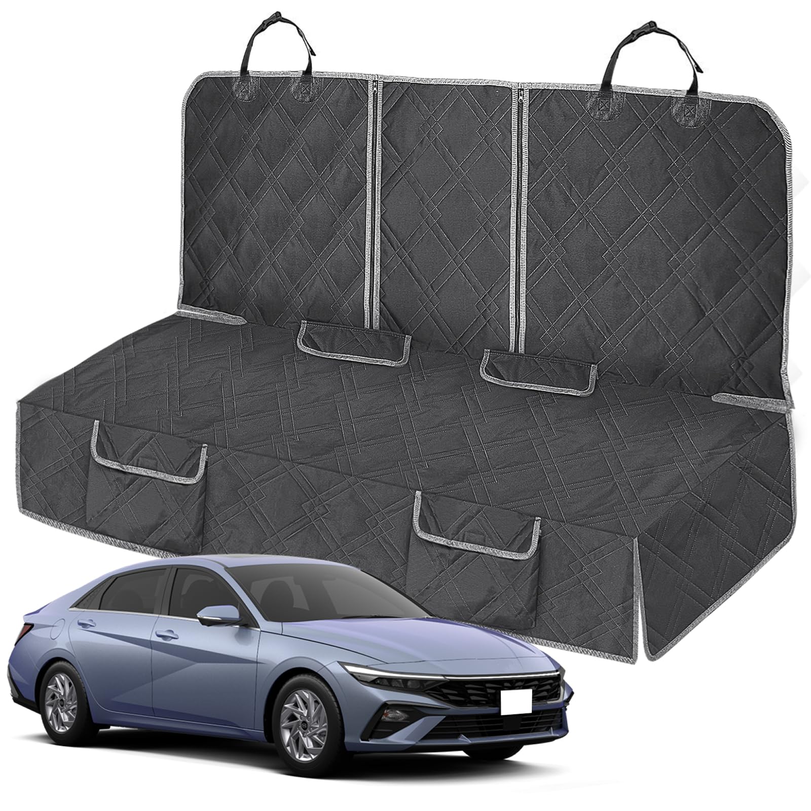 Kistrba Dog Car Seat Cover Compatible With Hyundai Elantra 2015-2025, Waterproof Pet Bench Seat Cover For Back Seat, 600D Heavy 