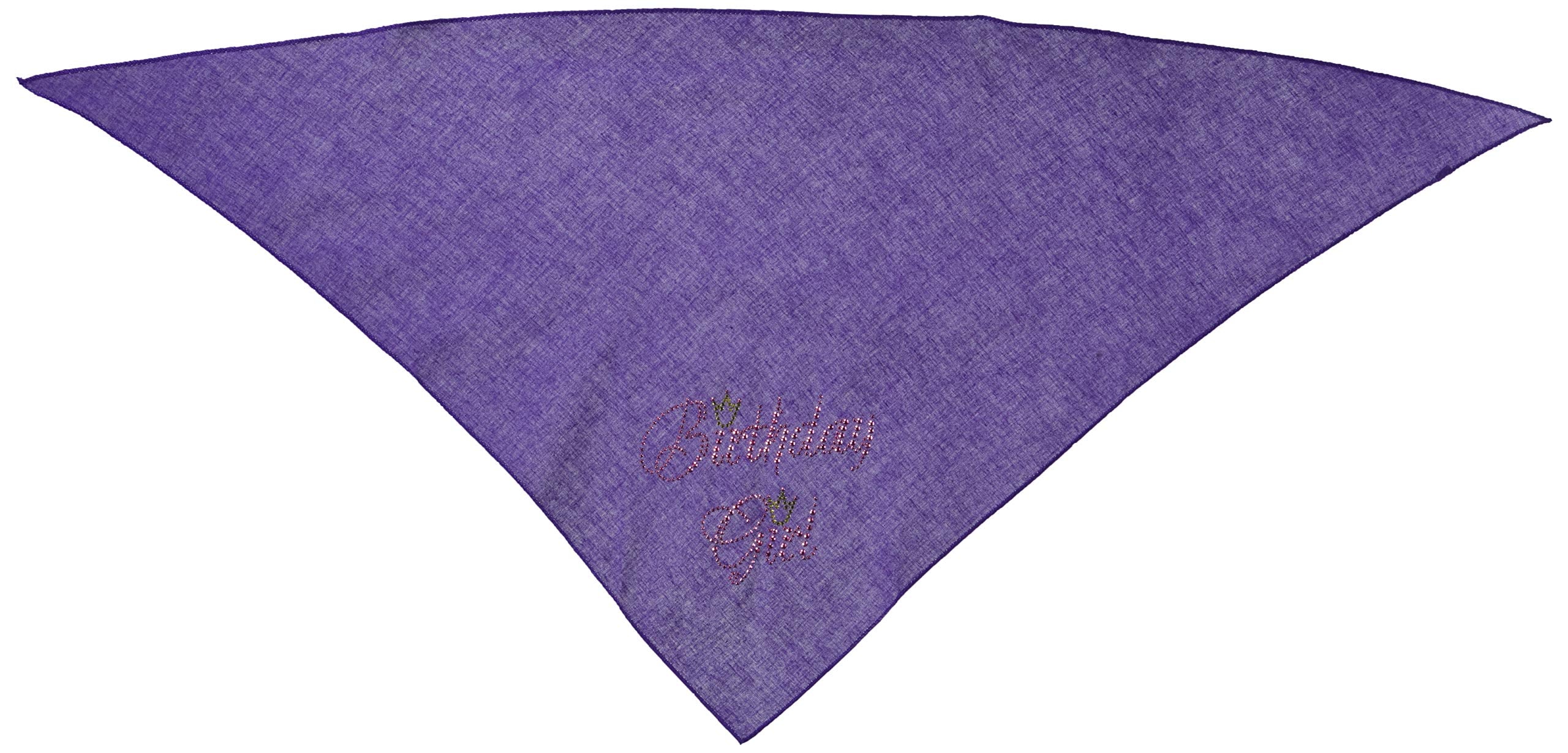 Mirage Pet Products Birthday Girl Rhinestone Bandana, Large, Purple