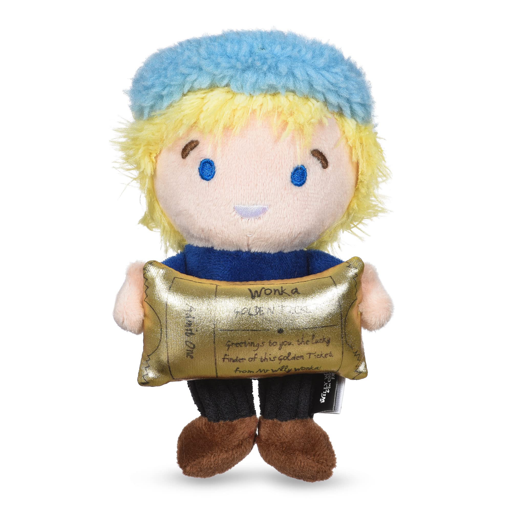 WILLY WONKA for Pets 6 Plush Squeaker Figure Charlie Bucket | Squeaky Dog Toy, Luxury Pet Plush With Multisensory Materials | Fu
