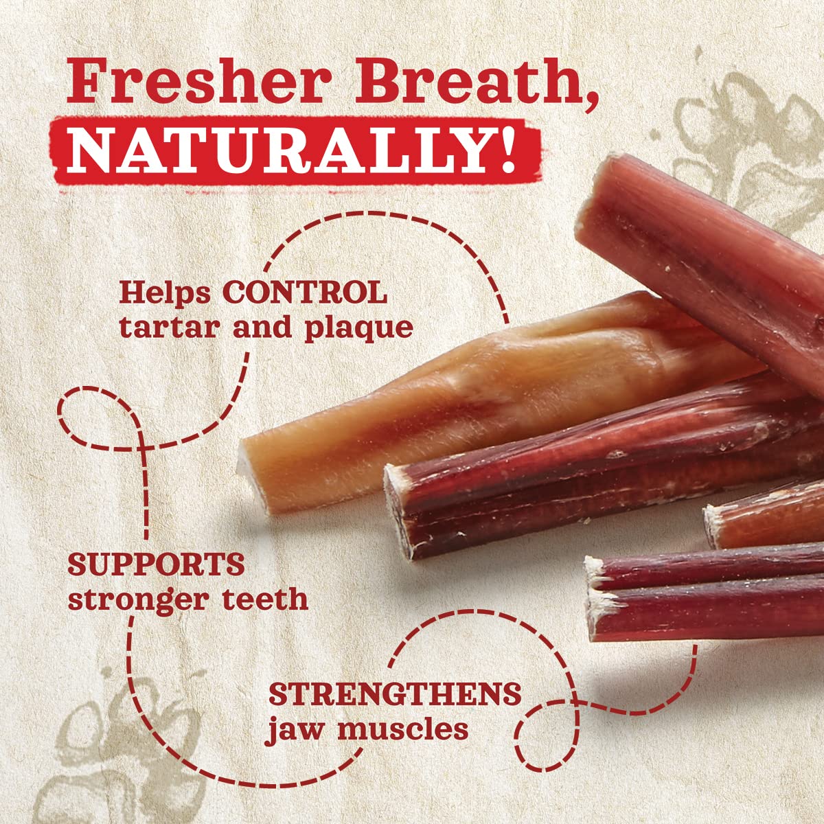 Natural Farm Odor-Free Bully Sticks (12   , 8oz) All-Natural Long-Lasting Chews, 100% Beef Pizzle, Grass-Fed, Grain-Free, Hormon