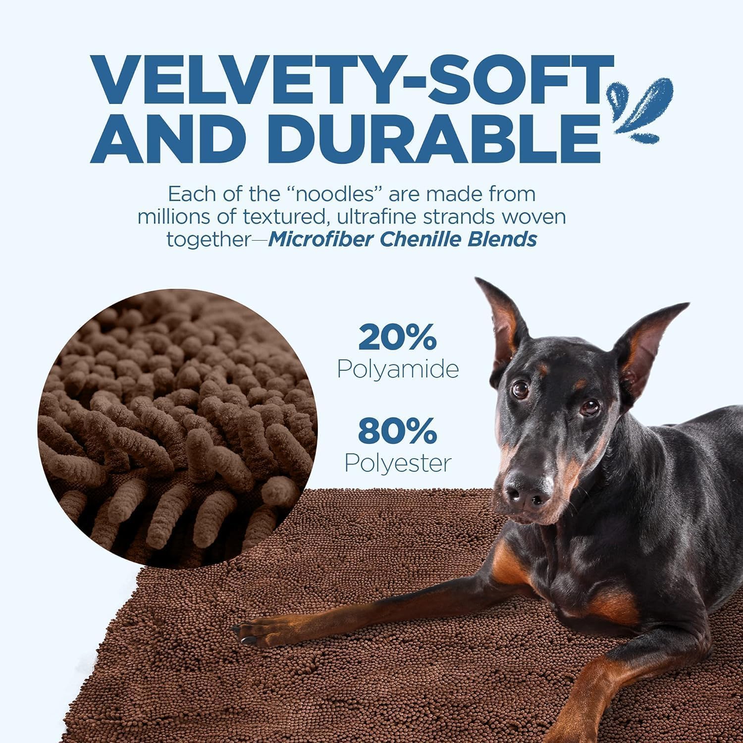 Soggy Doggy Doormat Plain Solid Color Design | Dark Chocolate | Extra-Large 36    X 60    | Ultra Absorbent Microfiber Chenille