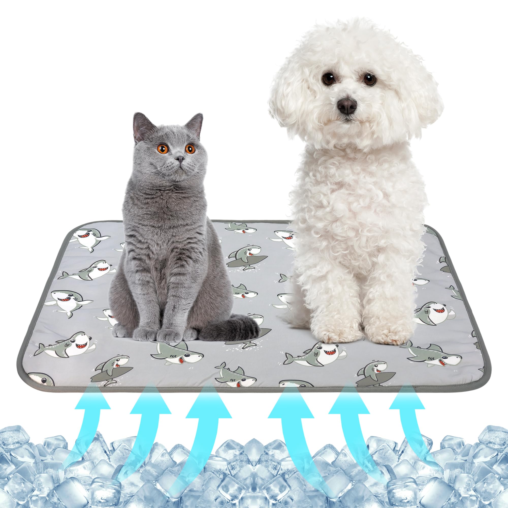 Delifur Dog Cooling Mat- Pet Cooling Mat Outdoor For Dogs Self Cooling Pad For Puppy Small Medium Dog Machine Washable (Large, G