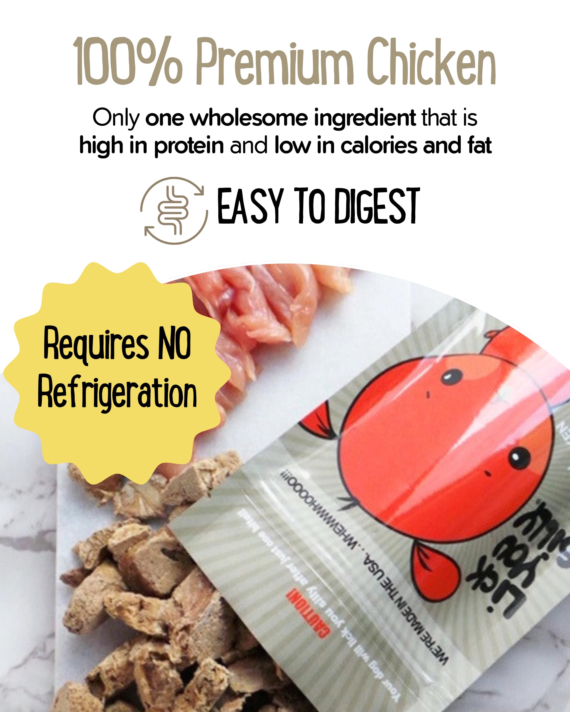 Lick You Silly Freeze-Dried Chicken Liver Dog Treats | High-Protein Puppy Training Treats for Small, Medium, & Large Dogs | Grai