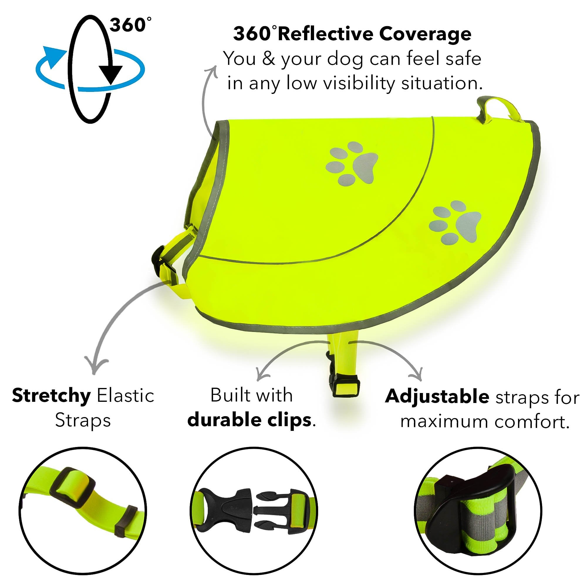 Funtone Colors Dog Hunting Vest Reflective Dog Vest - Dog Safety Vest with Elastic Strap, Comfortable Dog Reflective Vest, Refle