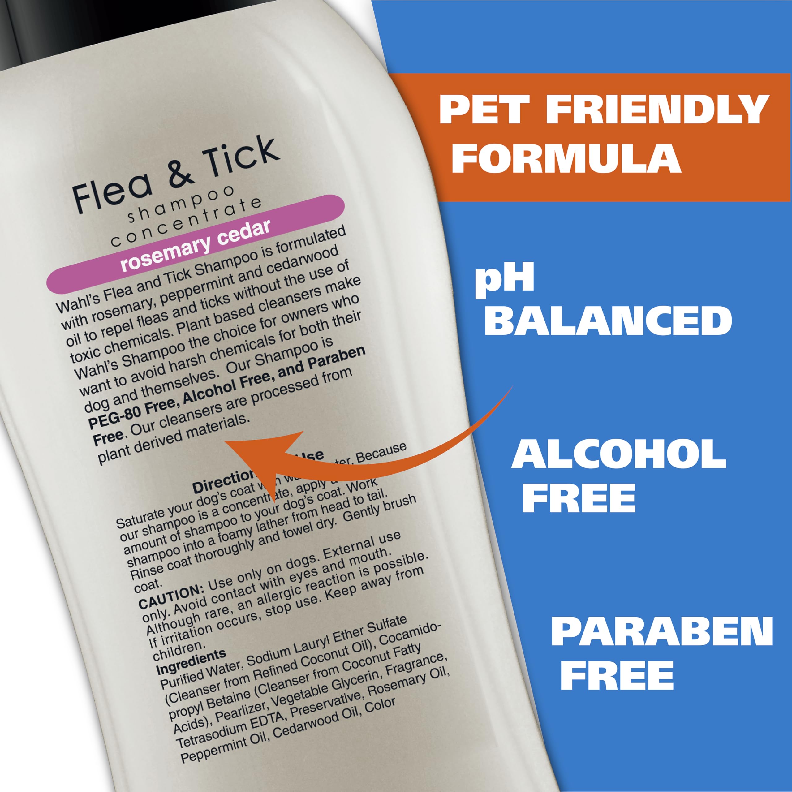 Wahl Flea & Tick Repelling Dog Shampoo - Defense Formula with Rosemary & Cedar, 24 Oz - Effective Pet Care Solution