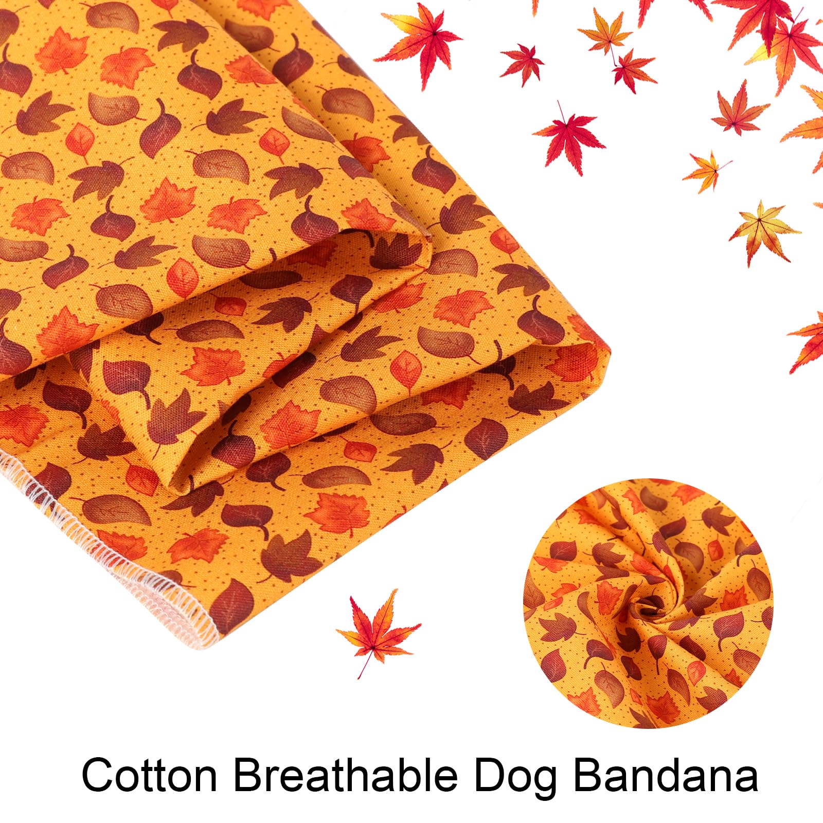 Aring Pet Fall Bandana - Cotton Leaves, Comfortable Autumn Pet Scarf Triangle Bibs For Boy And Girl Dogs And Cats