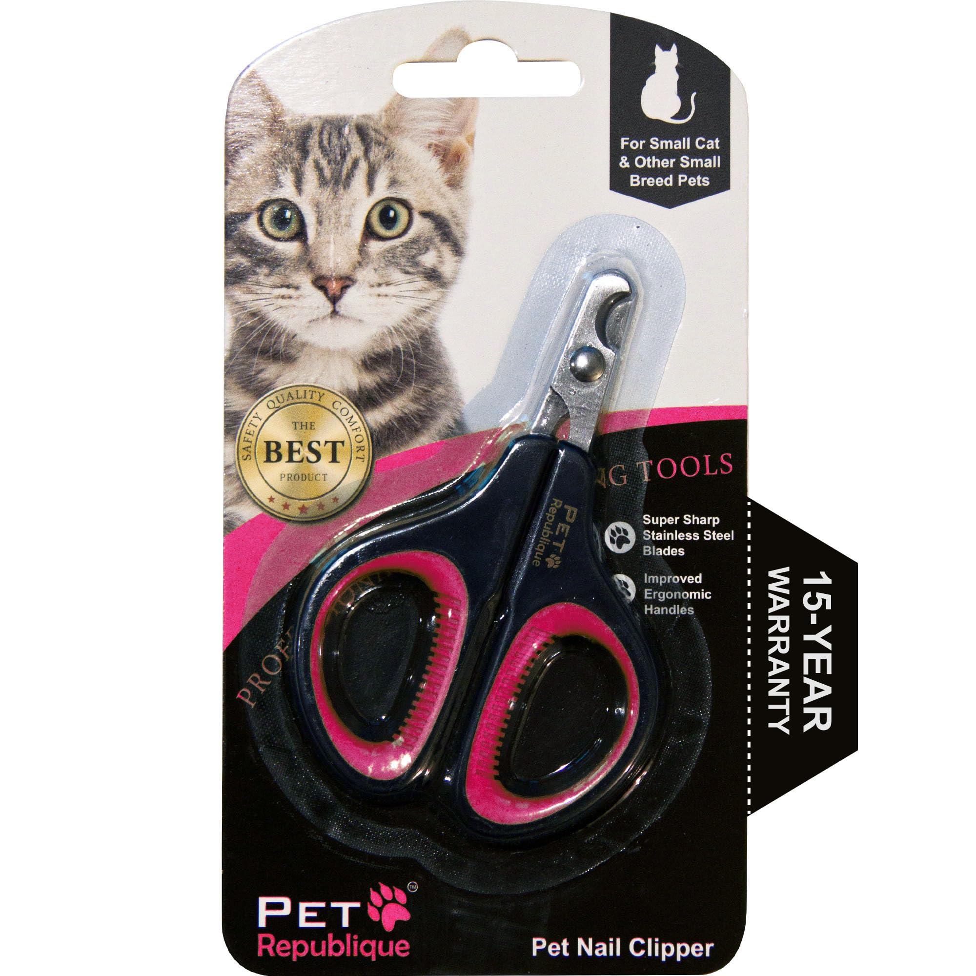 Cat Nail Clippers by Pet Republique - Professional Stainless-Steel Nail Clipper for Cats, Kittens, Hamster, Rabbits, Birds, & Sm