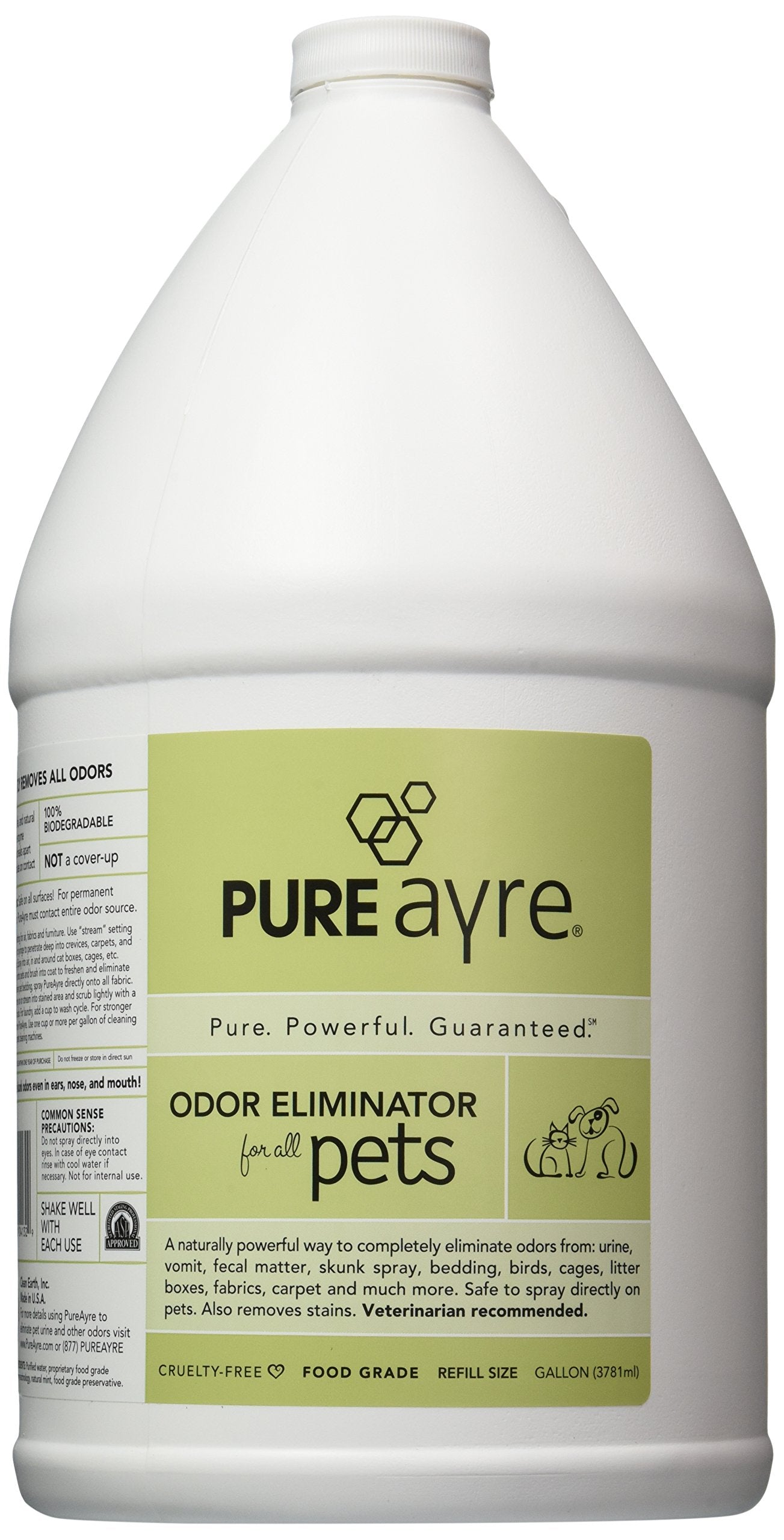PureAyre - All-Natural Plant-Based Pet Odor Eliminator - Pure, Powerful, and Completely Safe - 1 Gallon