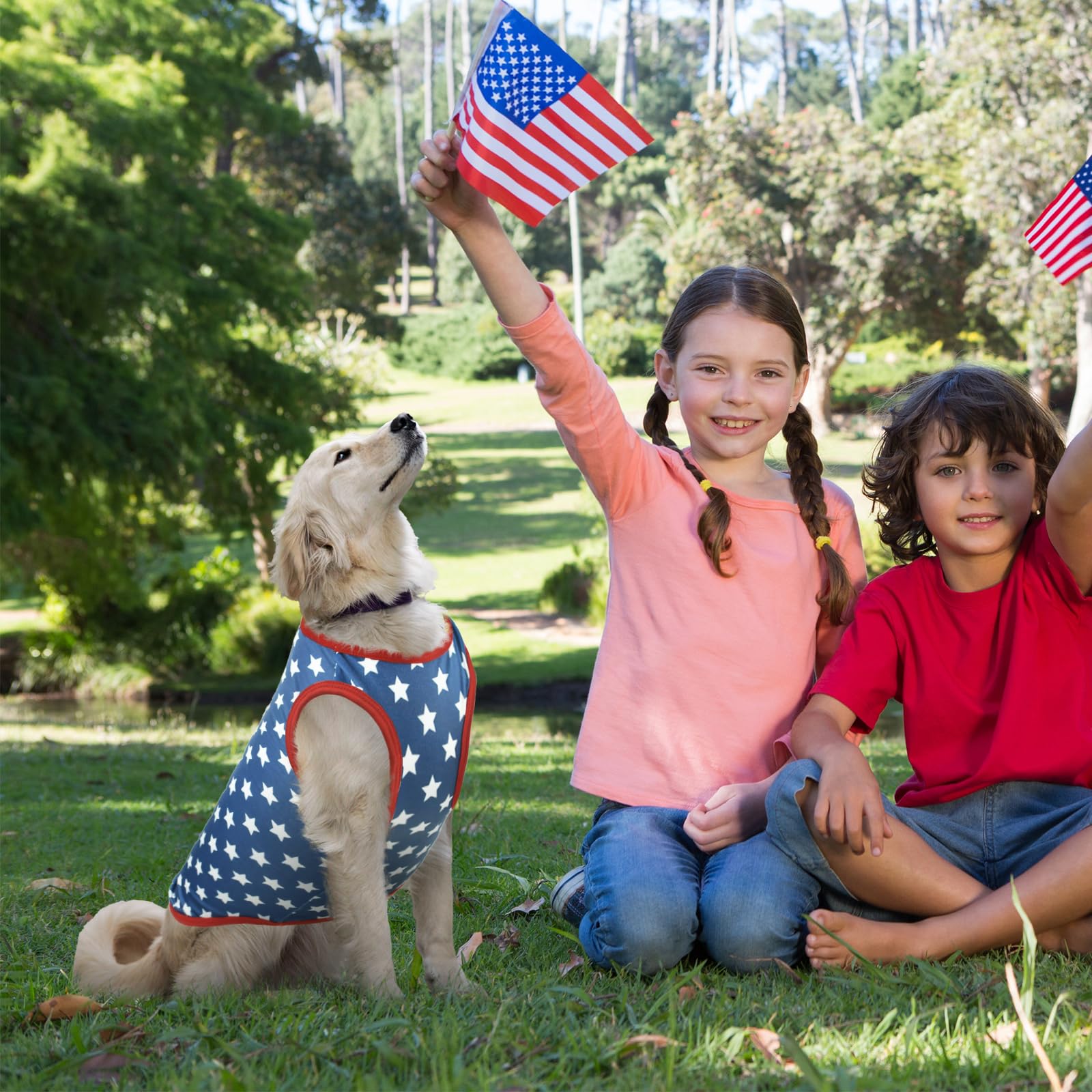 Vehomy 3Pack 4Th Of July Dog Vest American Flag Puppy Sleeveless Shirts Stars & Stripes Pattern Puppy Tank Top Independence Day