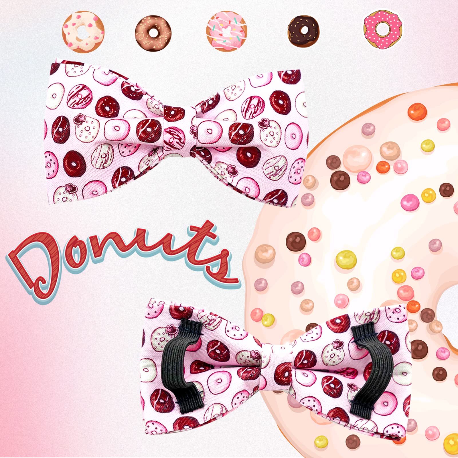Lionheart glory Dog Collar, Pink Dog Bow Collar for Female Dogs Collar with Bow Adjustable Bowtie Collar Cute Patterns for Mediu