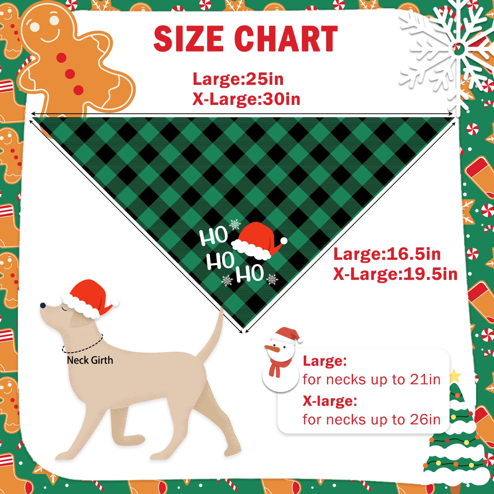 Scenereal Christmas Dog Bandanas 2 Pack, Puppy Snowman Xmas Triangle Bibs Handkerchief, Reversible Holiday Dog Bandana For Boy A