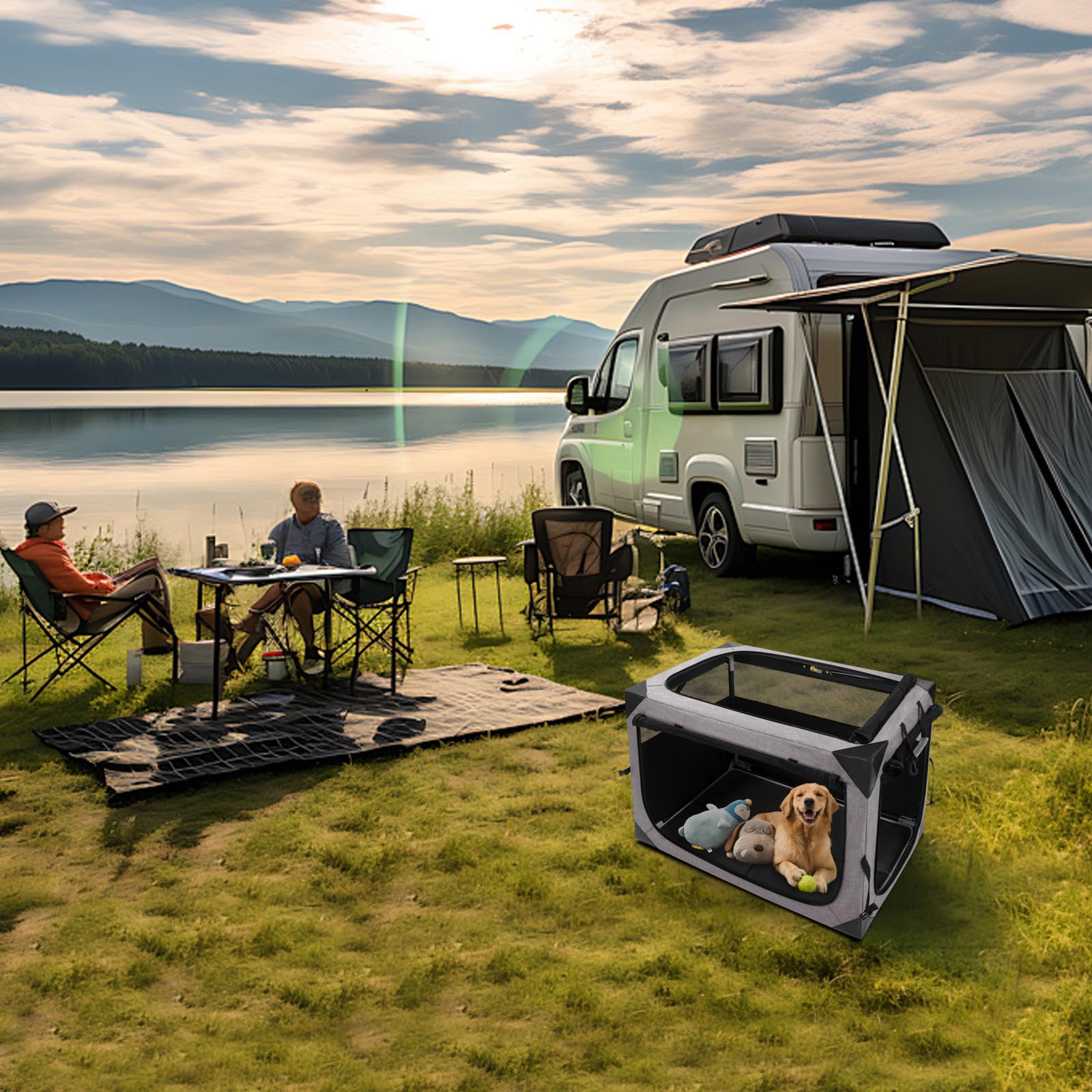 Dog Crate,30X21X21 Inch Large Dog Crate For Large Or Medium Dogs, Portable And Foldable Design Of Dog Cage, Perfect For Travel O