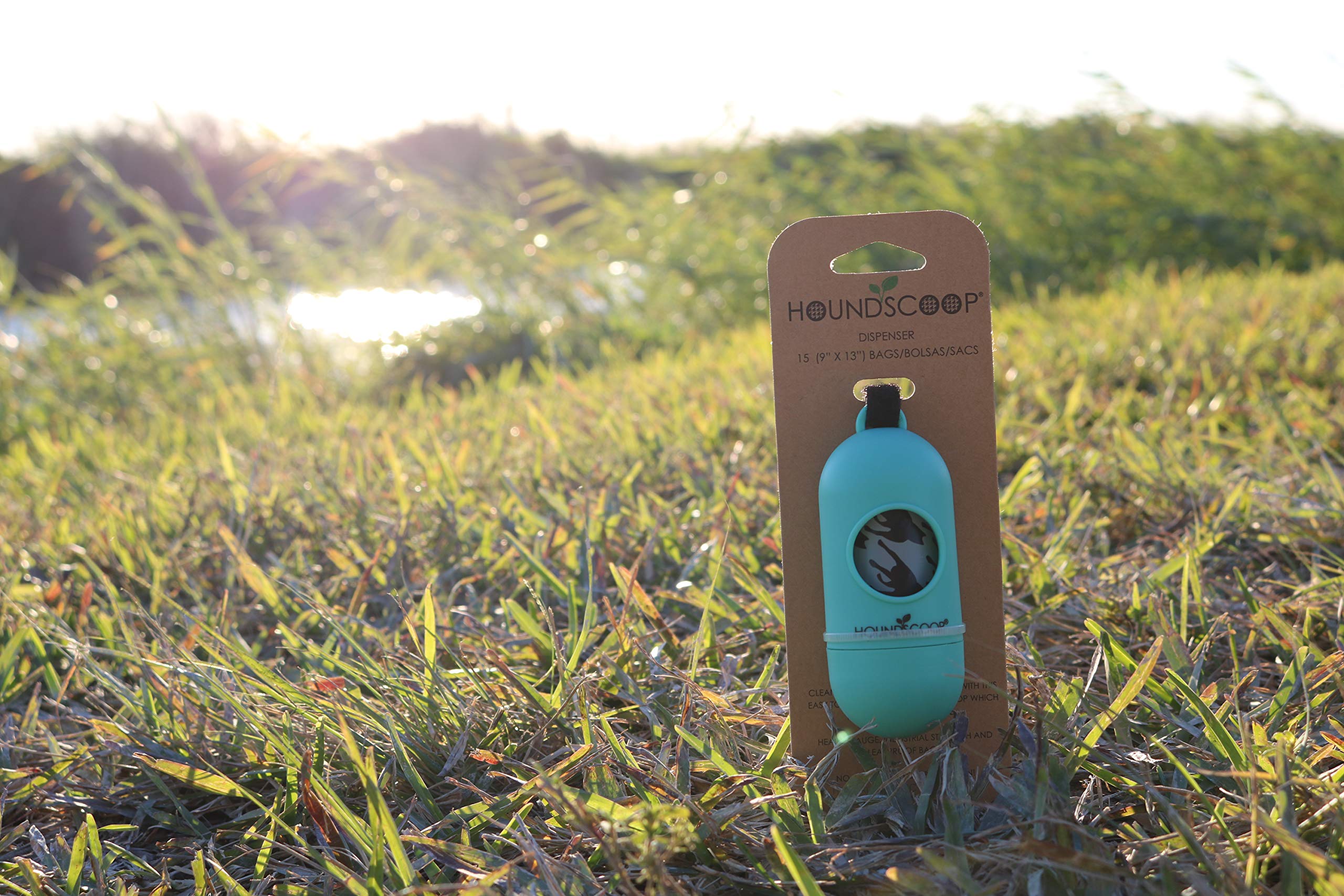 Houndscoop Leash Dispenser Adjustable Strap 15 Pet Waste Bags Included