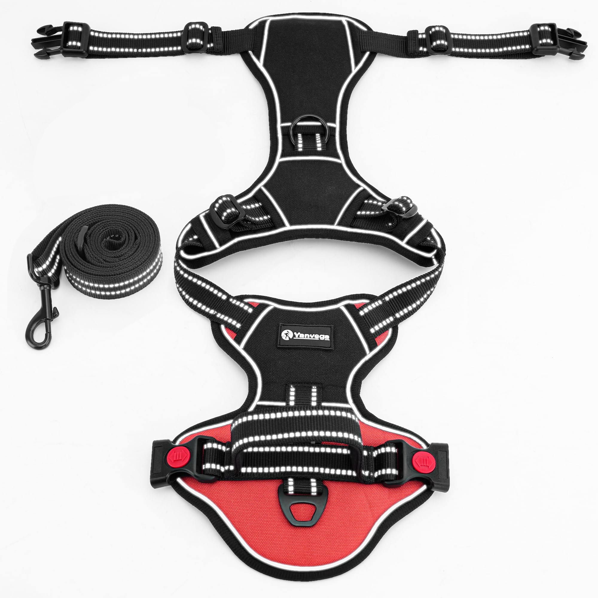 Yanvega Dog Harness Collar For Large Size, Pet Supplies Large Pet Vest With Easy Control Handle, Service Dog Harness With Safety