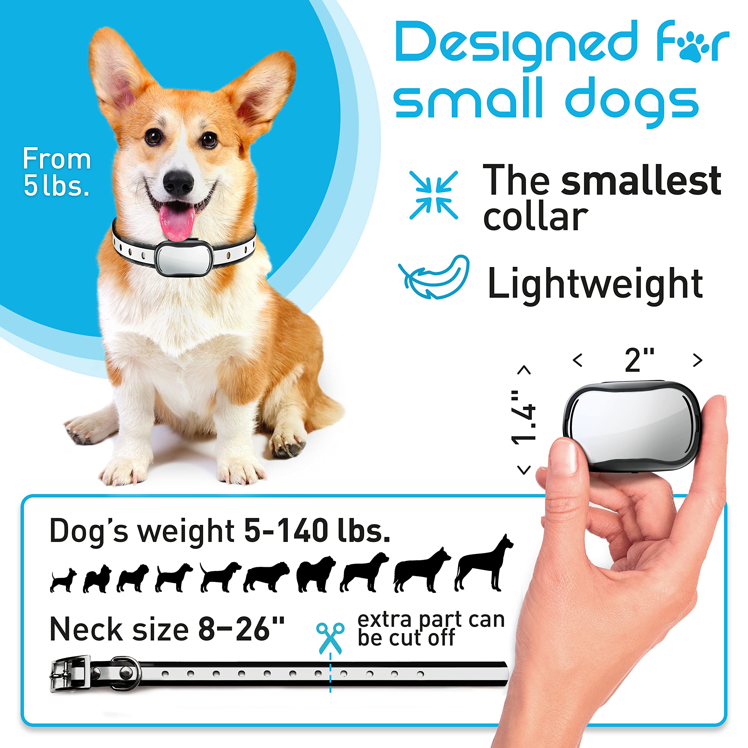 Extra Small Size Dog Training Collar With Remote For Small Dogs 5-15Lbs And Puppies With Shock - Waterproof & 1000 Ft Range