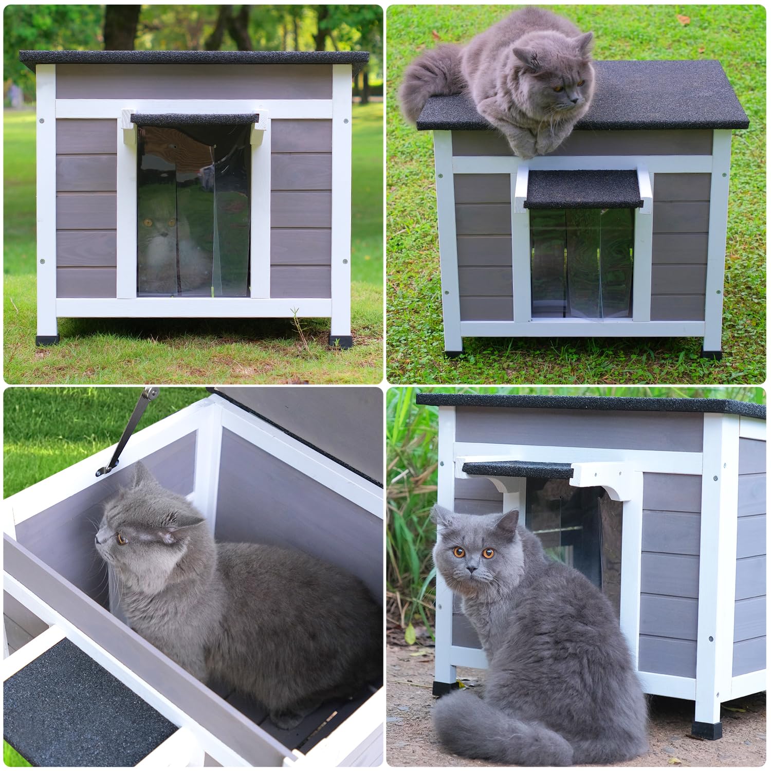 Funxplore Outdoor Cat House Feral Cat Enclosure Cat House Weatherproof For Winter Outdoor Cats