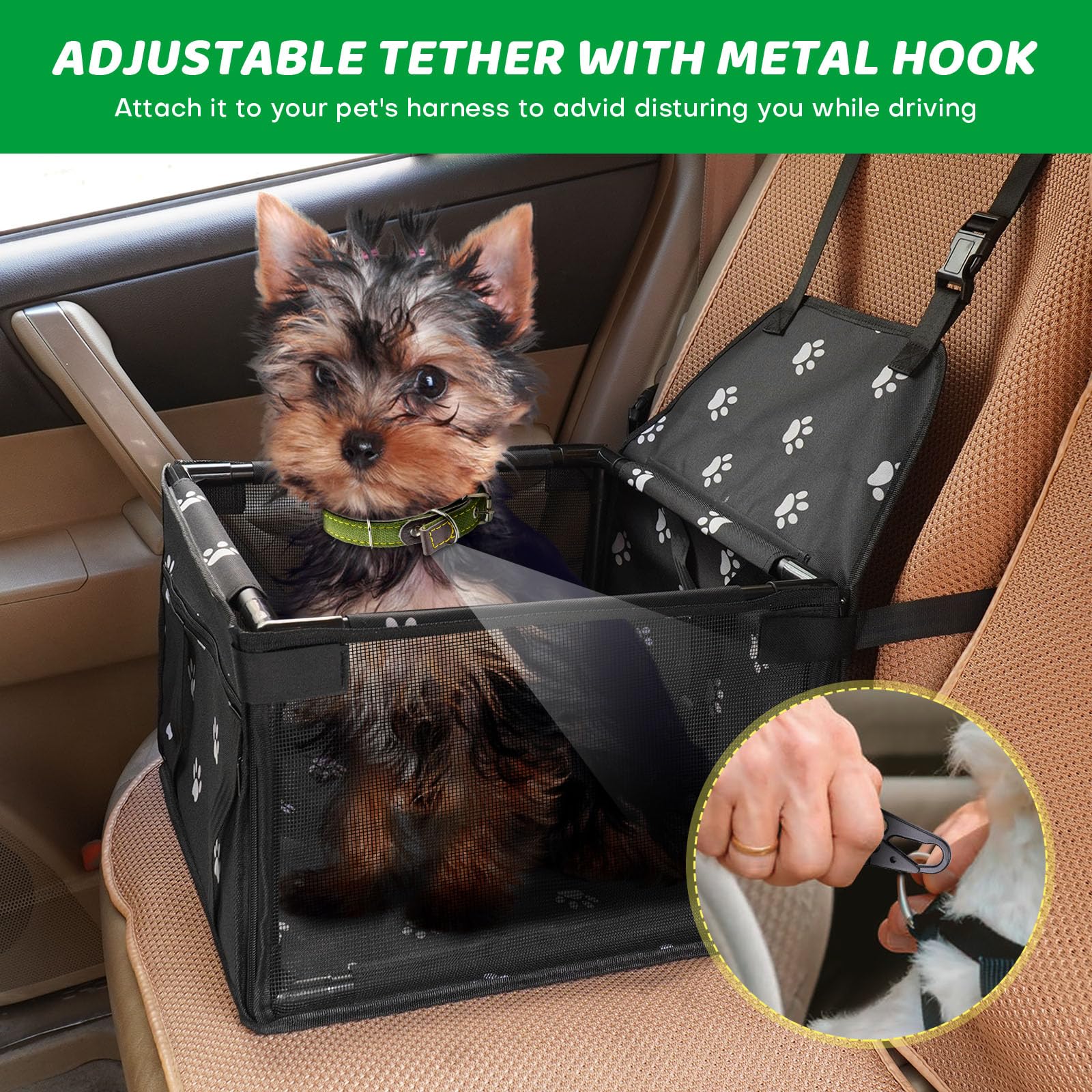 Genorth Medium Dog Car Seat Puppy Pet Booster Seat Pet Seats For Cars Vehicles Pet Travel Safety Car Seat For Medium Dogs Up To