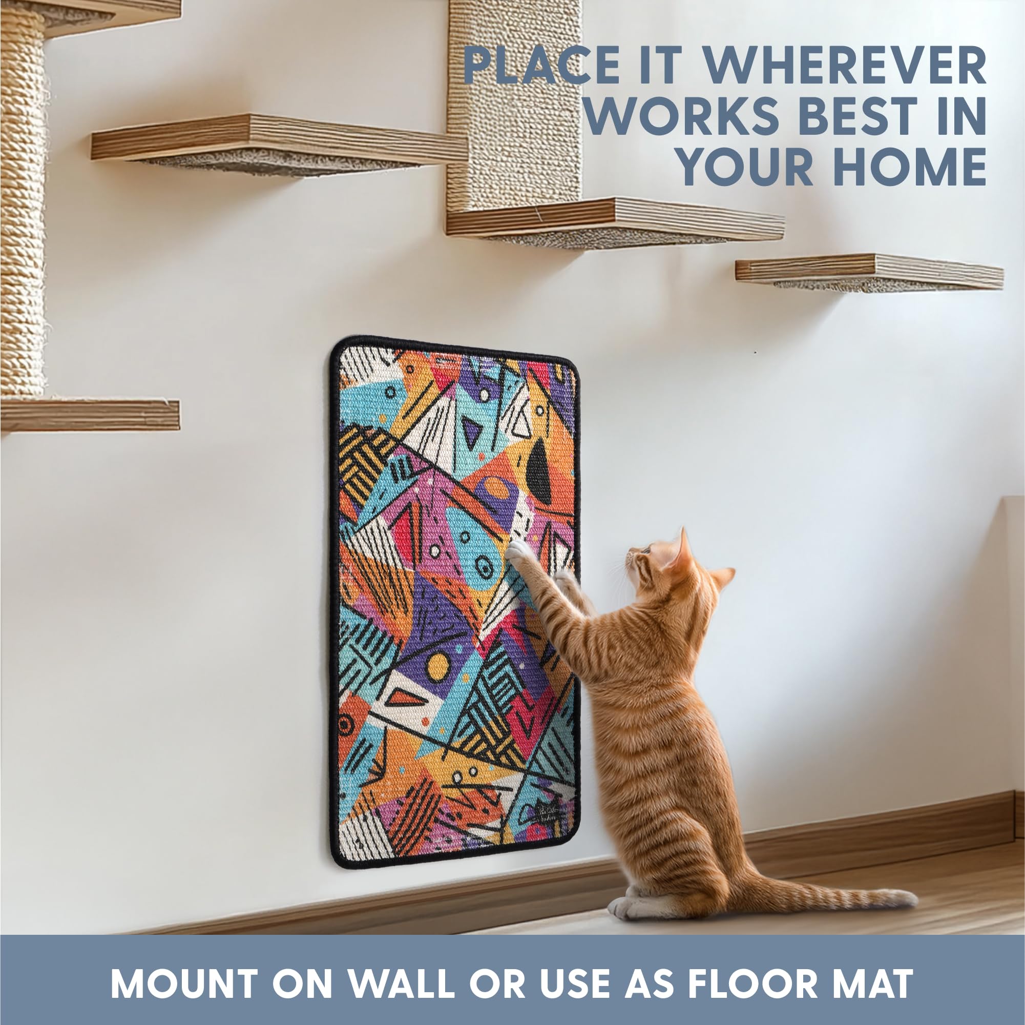 The Cat Ladies Scratching Poster - Wall Scratcher Pads - Scratch Mat Art Print For Indoor Cats - Furniture, Couch, And Carpet Pr