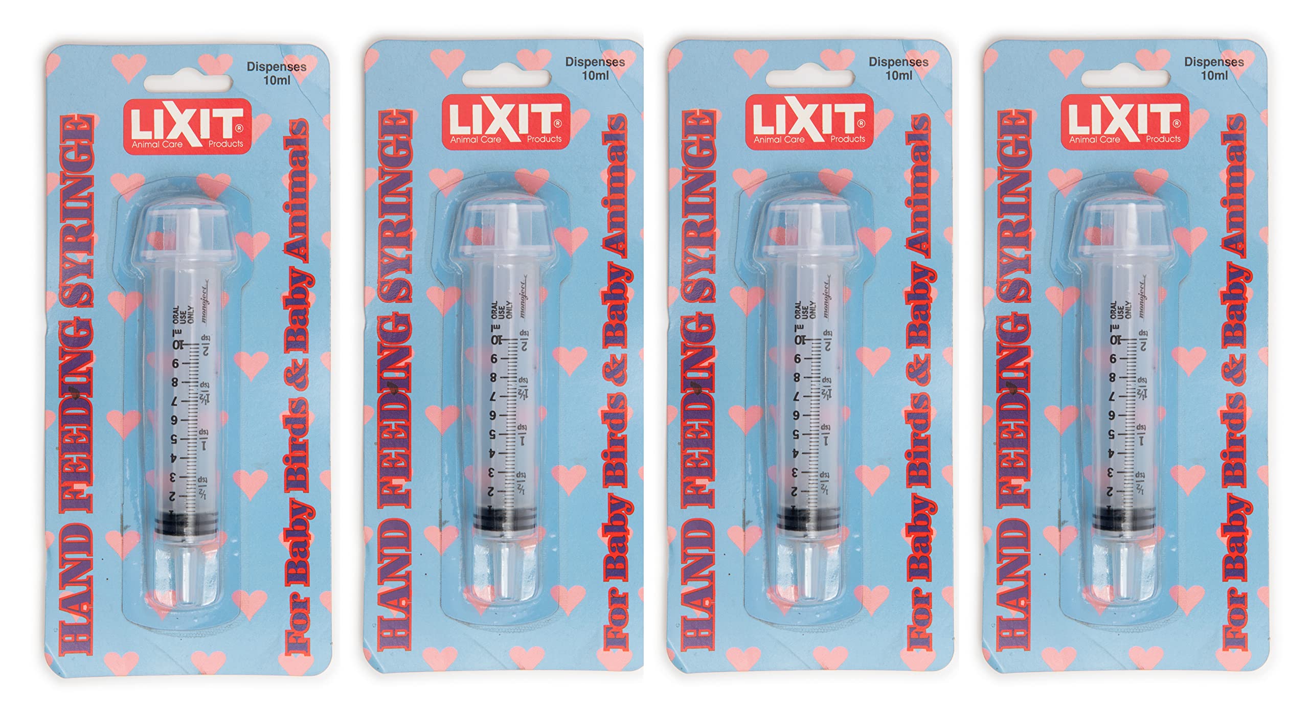 Lixit Hand Feeding Syringes For Puppies, Kittens, Rabbits And Other Baby Animals (10Ml Pack Of 4)