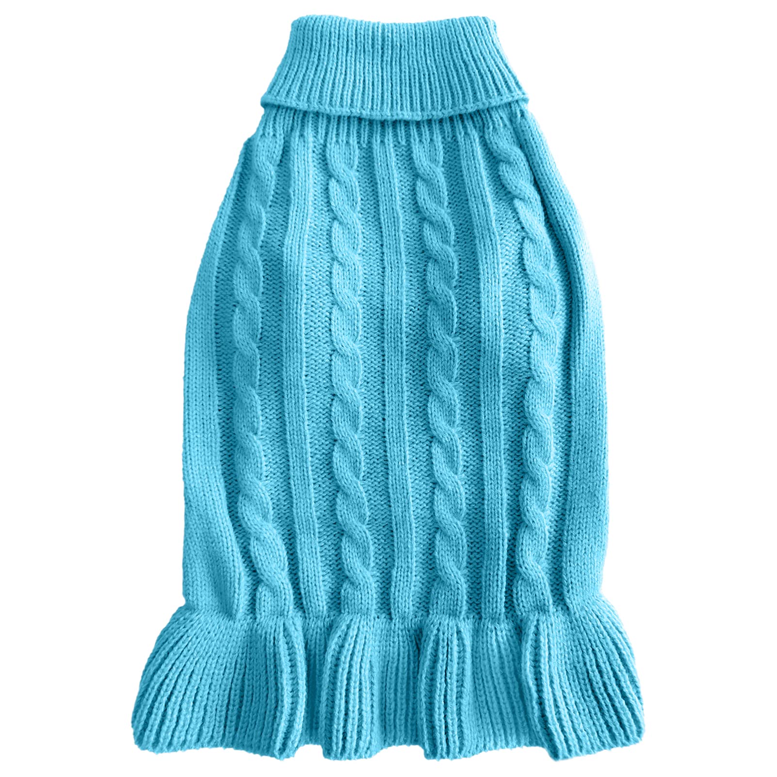 Chborchicen Small Dog Sweaters Knitted Pet Cat Warm Dog Sweatshirt Winter Clothes Kitten Puppy Sweater (Xxs, Dress-Sky Blue)