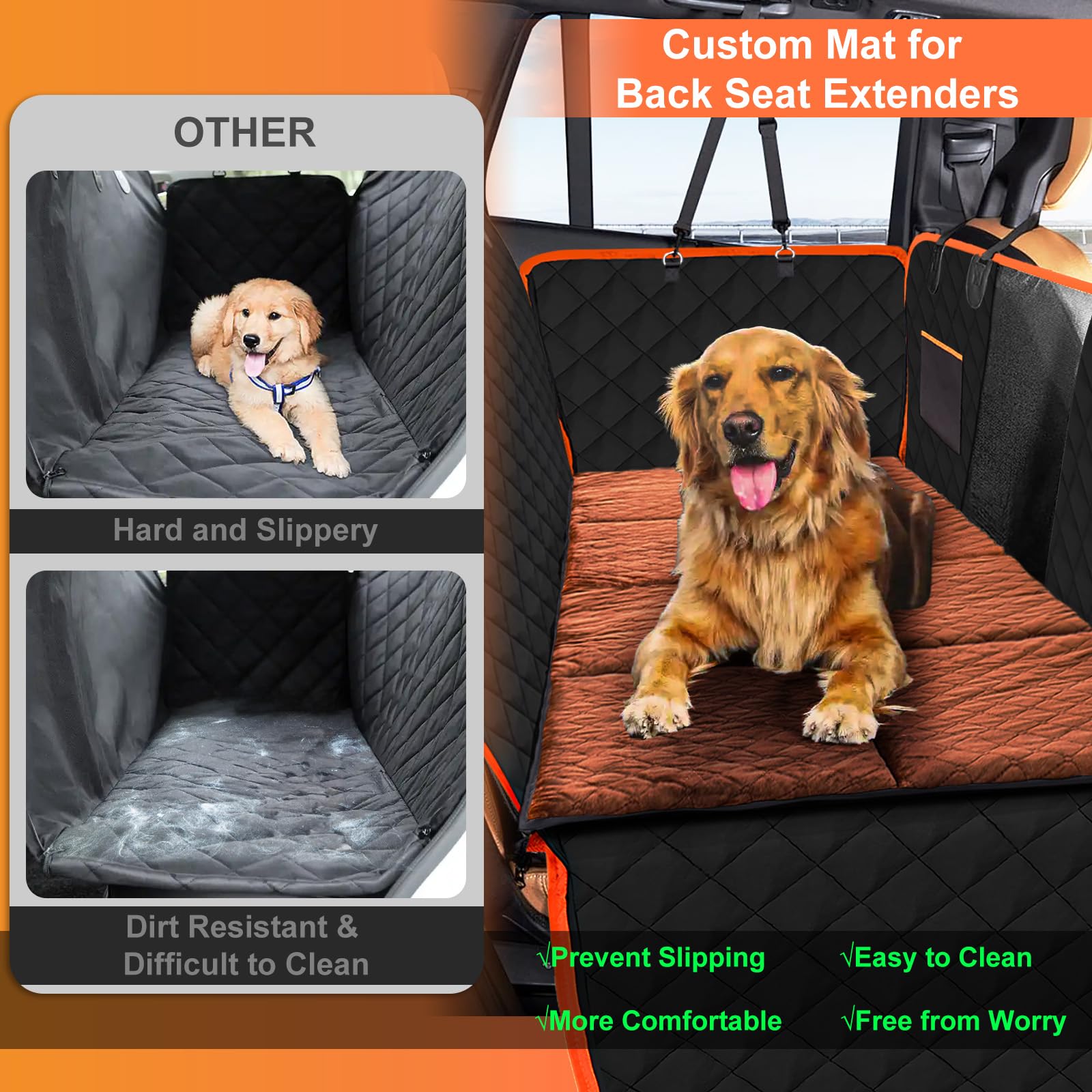 Xuyedoglsh Car Backseat Dog Mat, Comfortable Non-Slip Cushion Suitable For Travel Dog Bed And Pet Home Sofa Blanket, Custom Mat