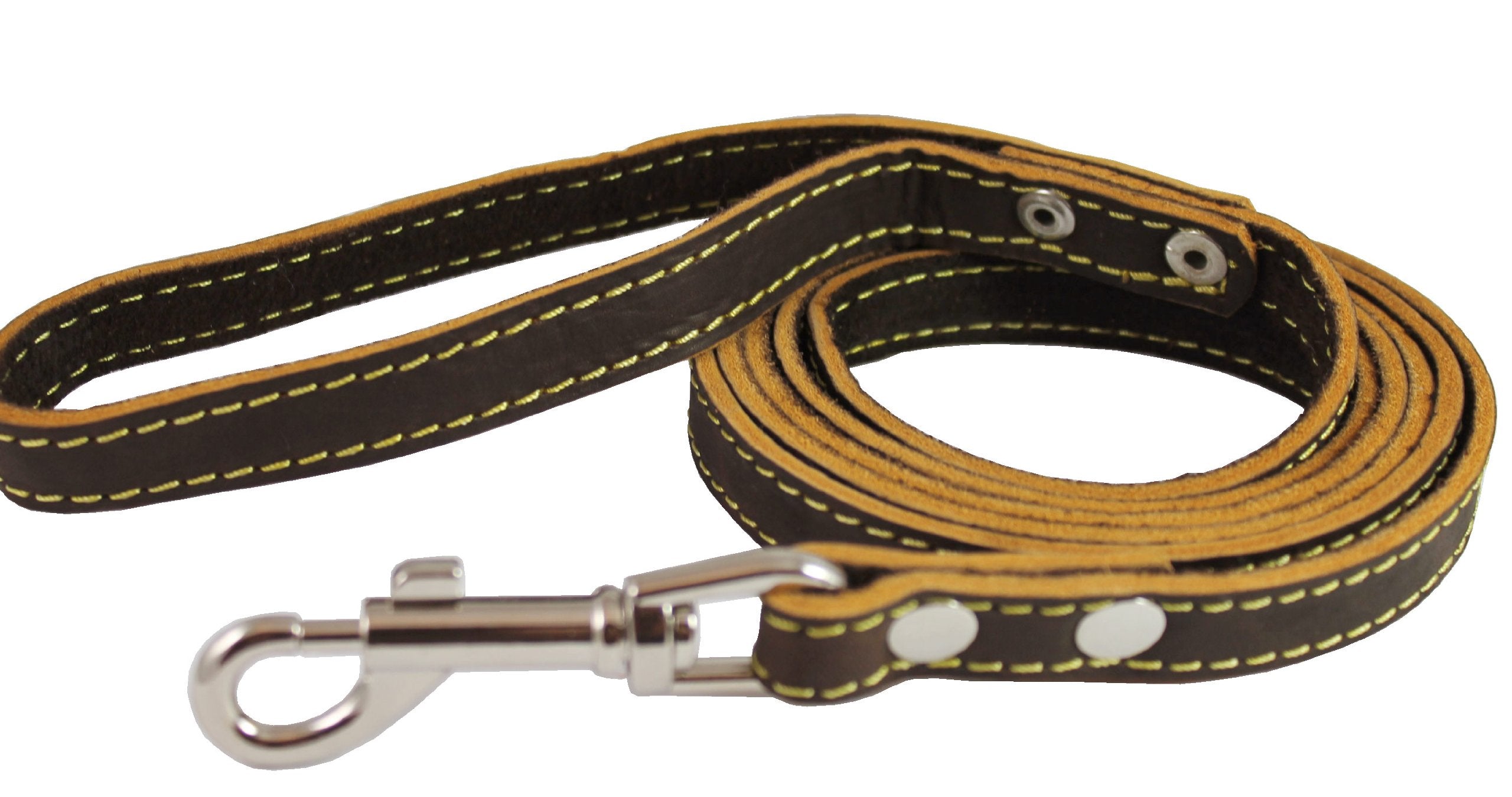 Genuine Thick Leather Dog Leash 5/8' Wide 6 Ft, Medium, Large